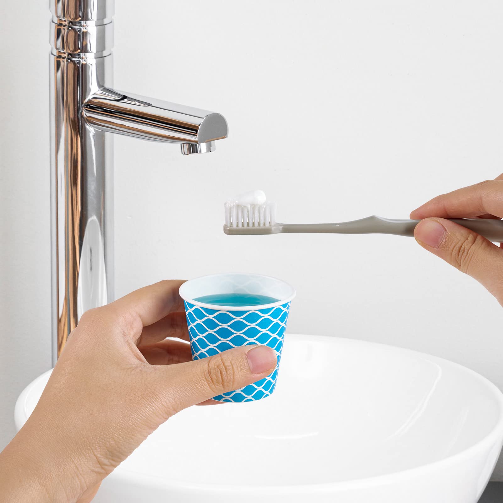 LITOPAK 320 Pack 3 oz Disposable Paper Cups - Colorful Small Bathroom & Drinking Cups for Home, Party, Picnic, Events | Perfect for Beverages, Snacks, Mouthwash & Toothbrush Holders