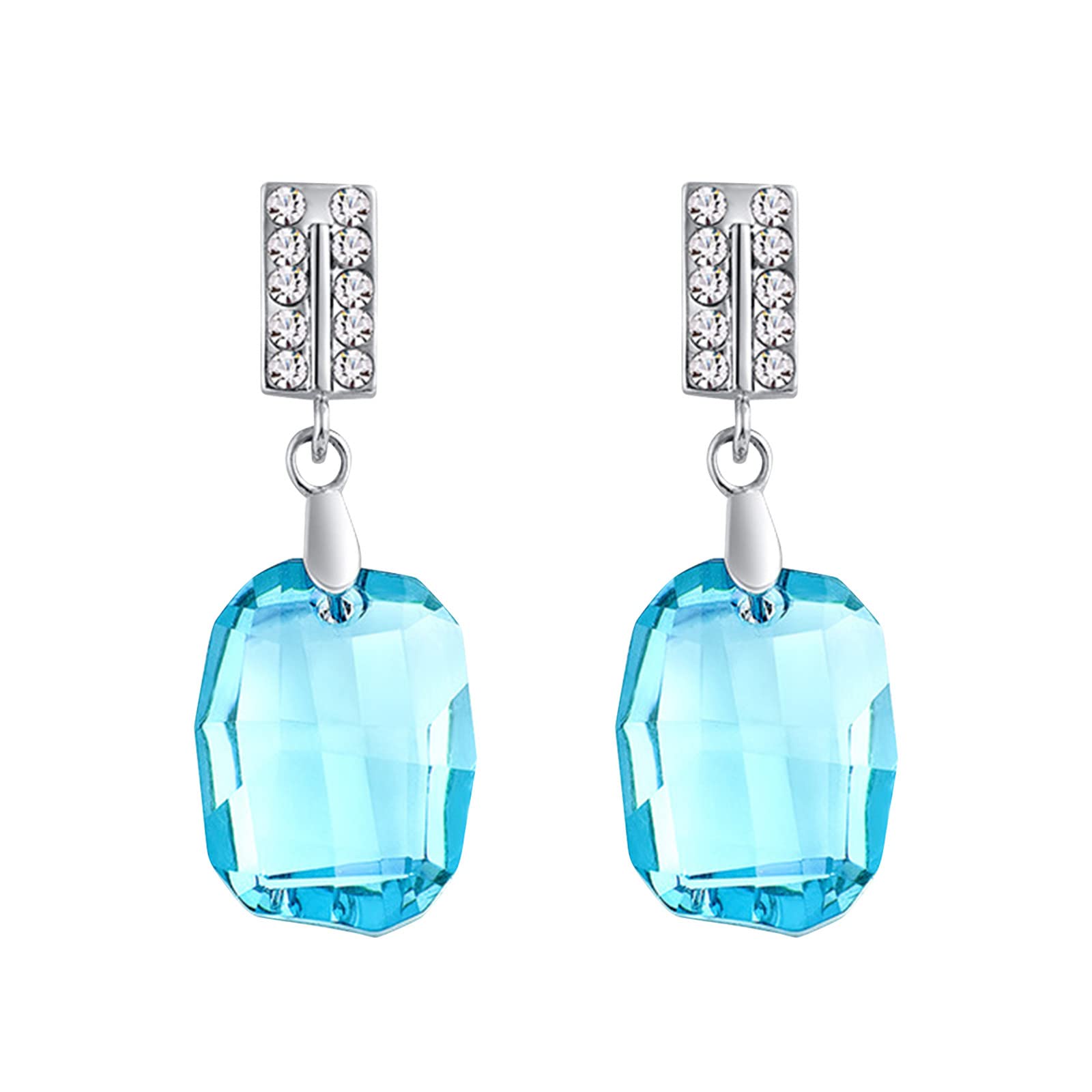 Premium Geometric Crystal Stud Earrings for Women - Elegant Diamond Green Leaf Design in Sterling Silver - Perfect for Parties, Weddings & Everyday Wear
