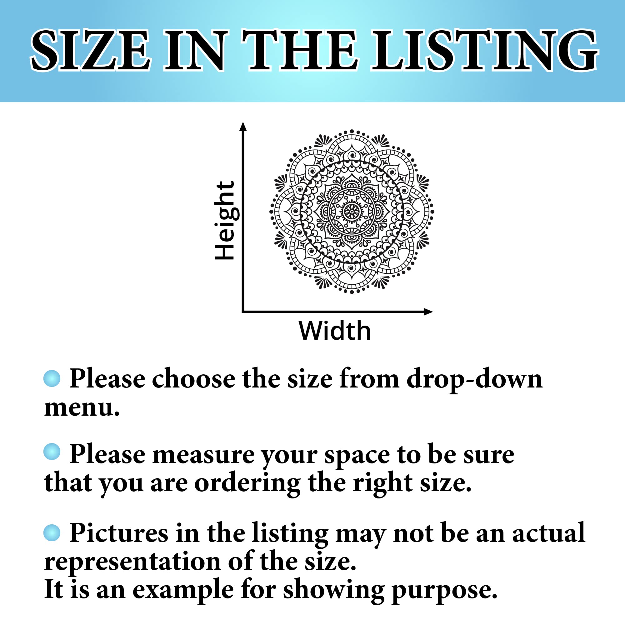 Mandala Wall Decal - Lotus Flower Vinyl Stickers for Home Decor | Namaste Wall Art & Mehndi Design | Bohemian Boho Bedroom Decor N14 - Perfect for Yoga Studios, Meditation Rooms & Spiritual Spaces