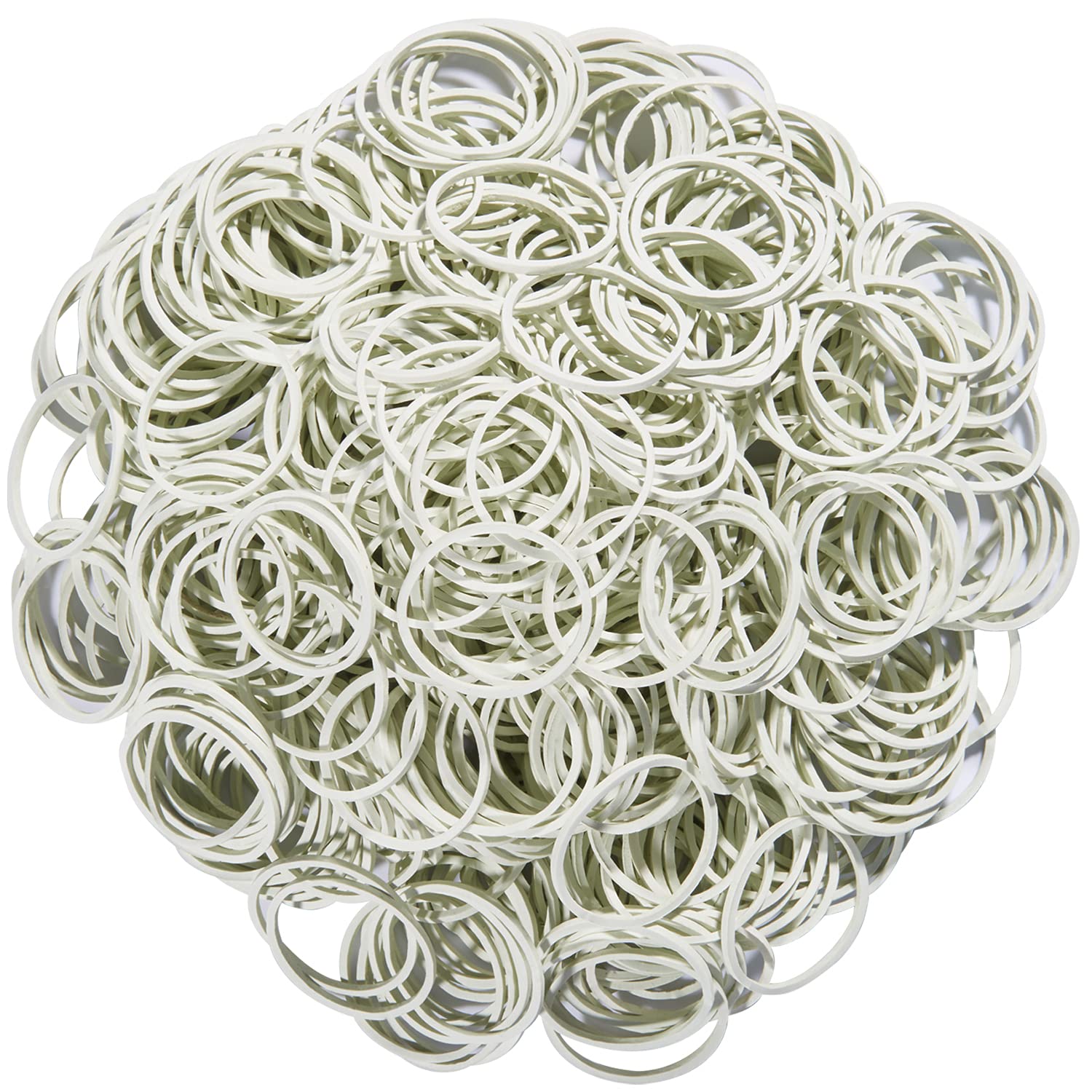 AMUU 1200pcs Small White Rubber Bands - 16mm Mini Soft Elastic Hair Bands for Braids, Office Supplies, School & Home Use | Perfect for Hair Styling, Organizing Documents, and DIY Crafts