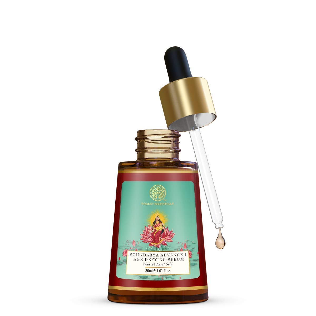 Forest Essentials Soundarya Advanced Serum with 24K Gold - Luxurious Night Serum for Radiant Skin | 25ml | Use After Cleansing & Toning | Perfect for Nighttime Skincare Routine & Anti-Aging Treatment
