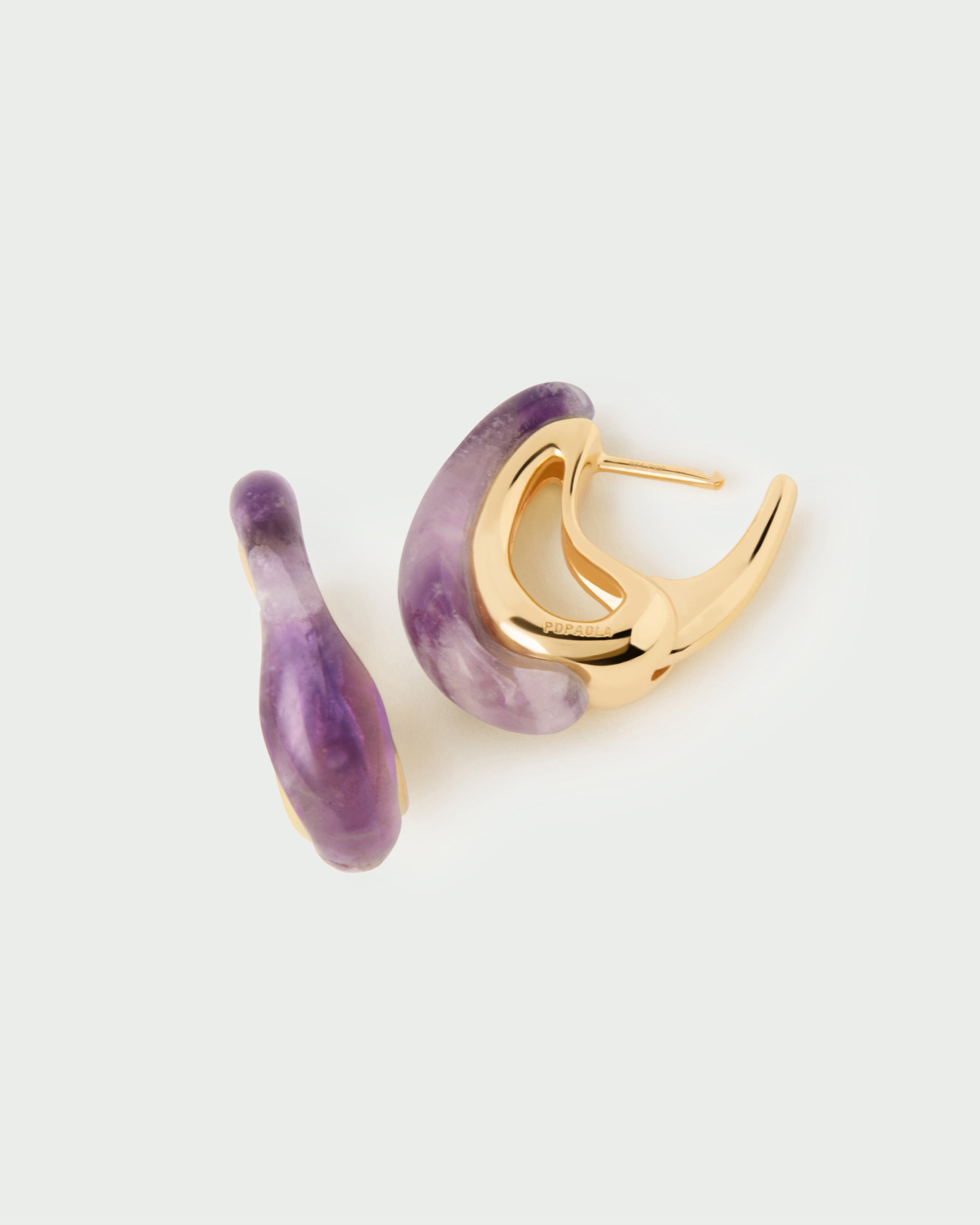 Amethyst Brisa Hoop Earrings for Women - Elegant Purple Gemstone Jewelry for Daily Wear & Special Occasions
