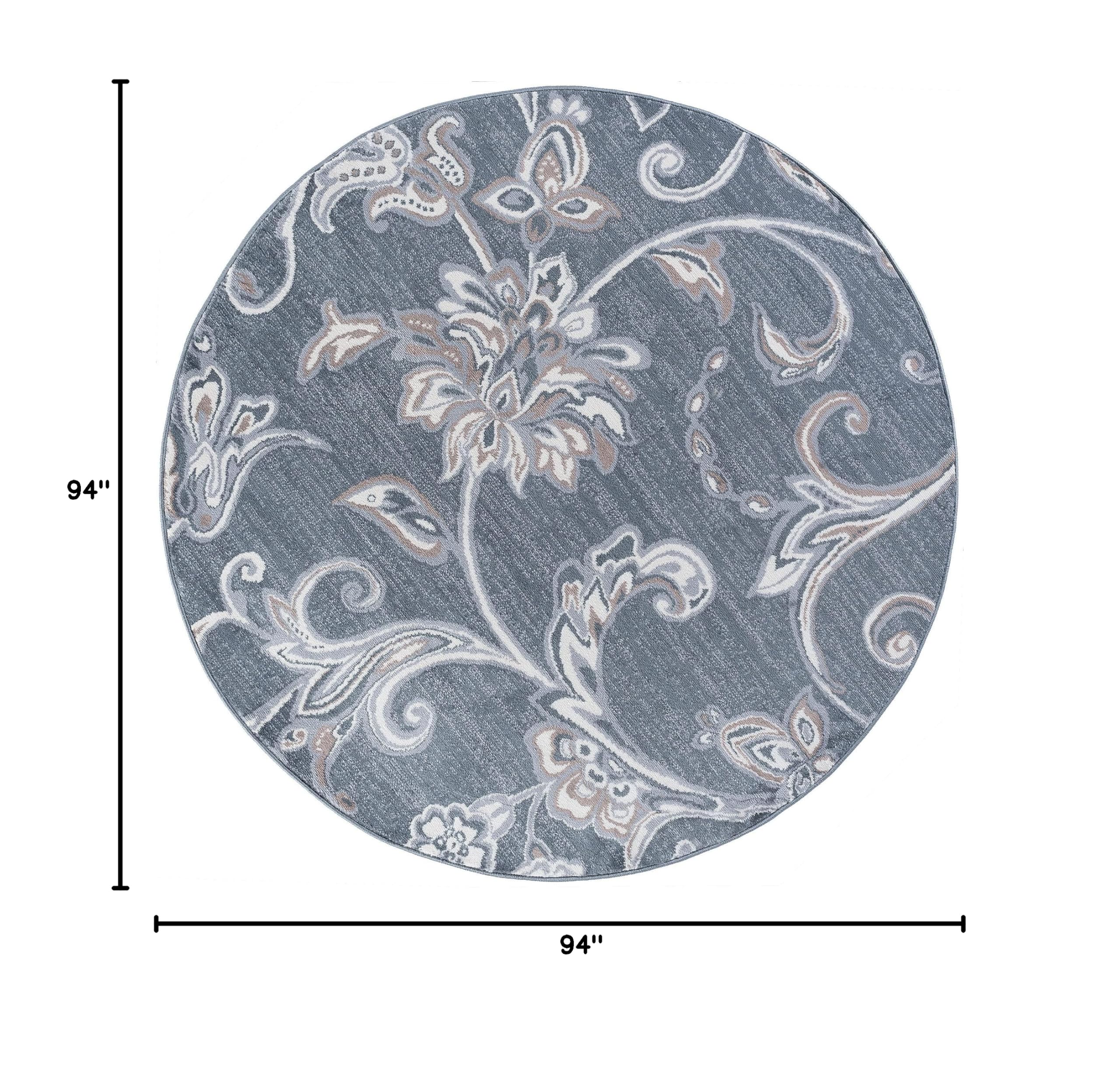 Dark Gray Modern Large 8ft Round Area Rug - Soft Contemporary Carpet for Living Room, Bedroom, Dining Room, Kitchen & Entryway - Perfect for Home Decor, Family Gatherings and Cozy Spaces
