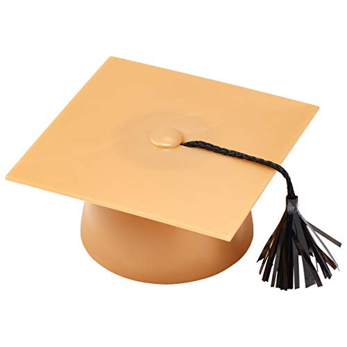 Elegant Gold Graduation Cap Cake Topper with Black Tassel - Perfect for Graduation Parties, Cakes & Celebrations (1 Count)