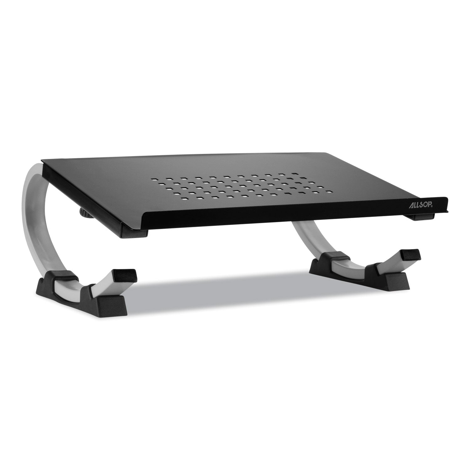 Allsop® Redmond Adjustable Curve Notebook Stand - 15 x 11.5 x 6 Inches, Black/Silver - Holds Up to 40 lbs - Ergonomic Laptop Riser for Home, Office & Workspace
