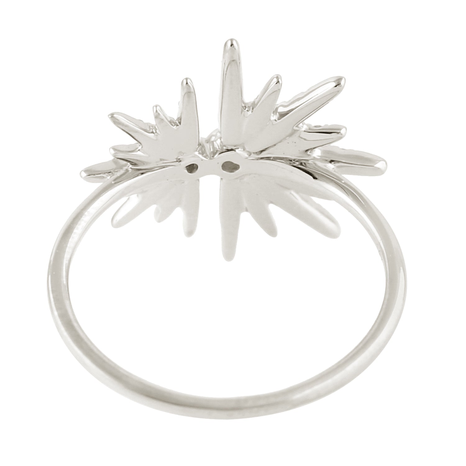14K White Gold Micro Pave Sunburst Design Ring for Women - Elegant Wedding, Engagement, Anniversary Gift for Her - Perfect for Special Occasions & Everyday Wear