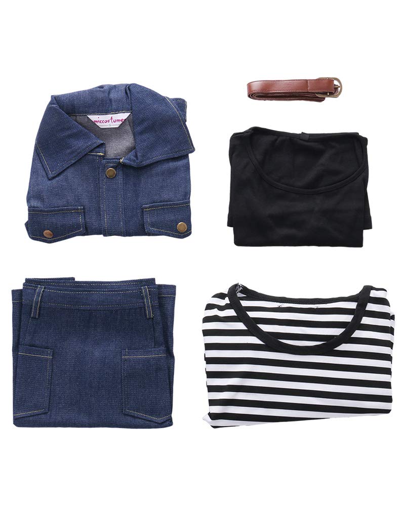 Miccostumes Women's Anime Cosplay Costume Set - Blue Denim Vest & Skirt Outfit for Halloween, Comic Con & Cosplay Events | Perfect for Anime Fans & Costume Parties