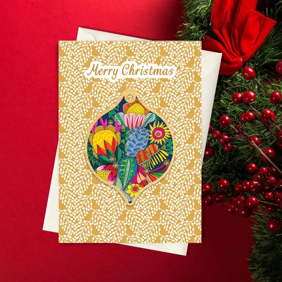 Wild Things Australian Christmas Card & Bauble - Festive Holiday Greeting Card with Ornament for Xmas Tree Decorations | Perfect for Holiday Gifts, Office Parties & Family Celebrations