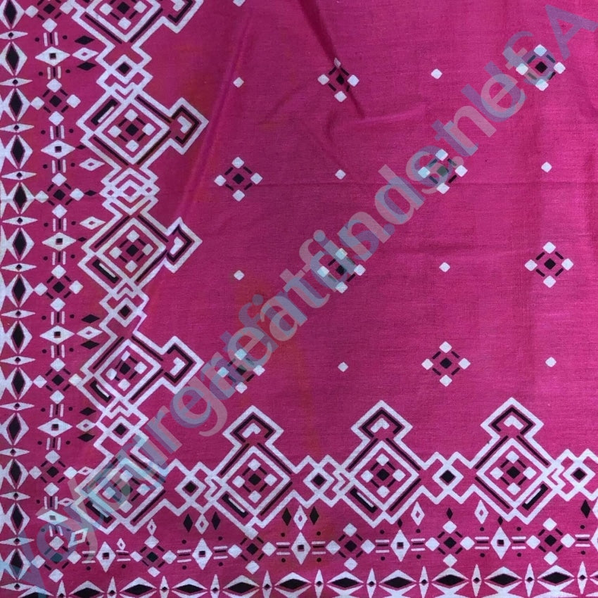 Vintage 1980s Southwestern Bandana Scarf - Pink, White & Black Retro Print - Perfect for Western Outfits, Music Festivals & Boho Fashion Accessories