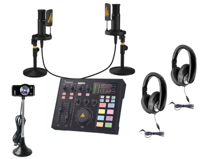Professional HamiltonBuhl Media Production Studio Interview Kit 2 - Complete Audio & Video Recording Equipment for Podcasts, YouTube & Live Streaming - Perfect for Home Studios, Interviews & Content Creation
