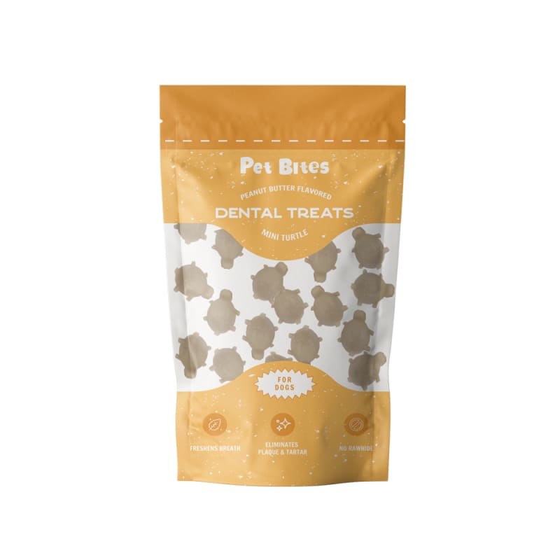 Natural Peanut Butter Mini Turtle Dental Dog Treats for Small & Medium Dogs - 170g, Healthy Chew Snacks for Teeth Cleaning & Fresh Breath - Perfect for Training Rewards & Anxiety Relief