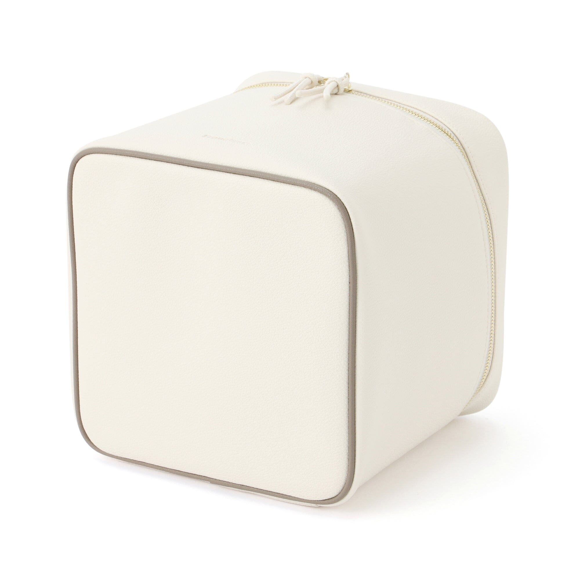 Bicolor Vanity Pouch L Ivory - Elegant Makeup Bag for Women | Perfect for Travel, Gym & Daily Essentials Organization