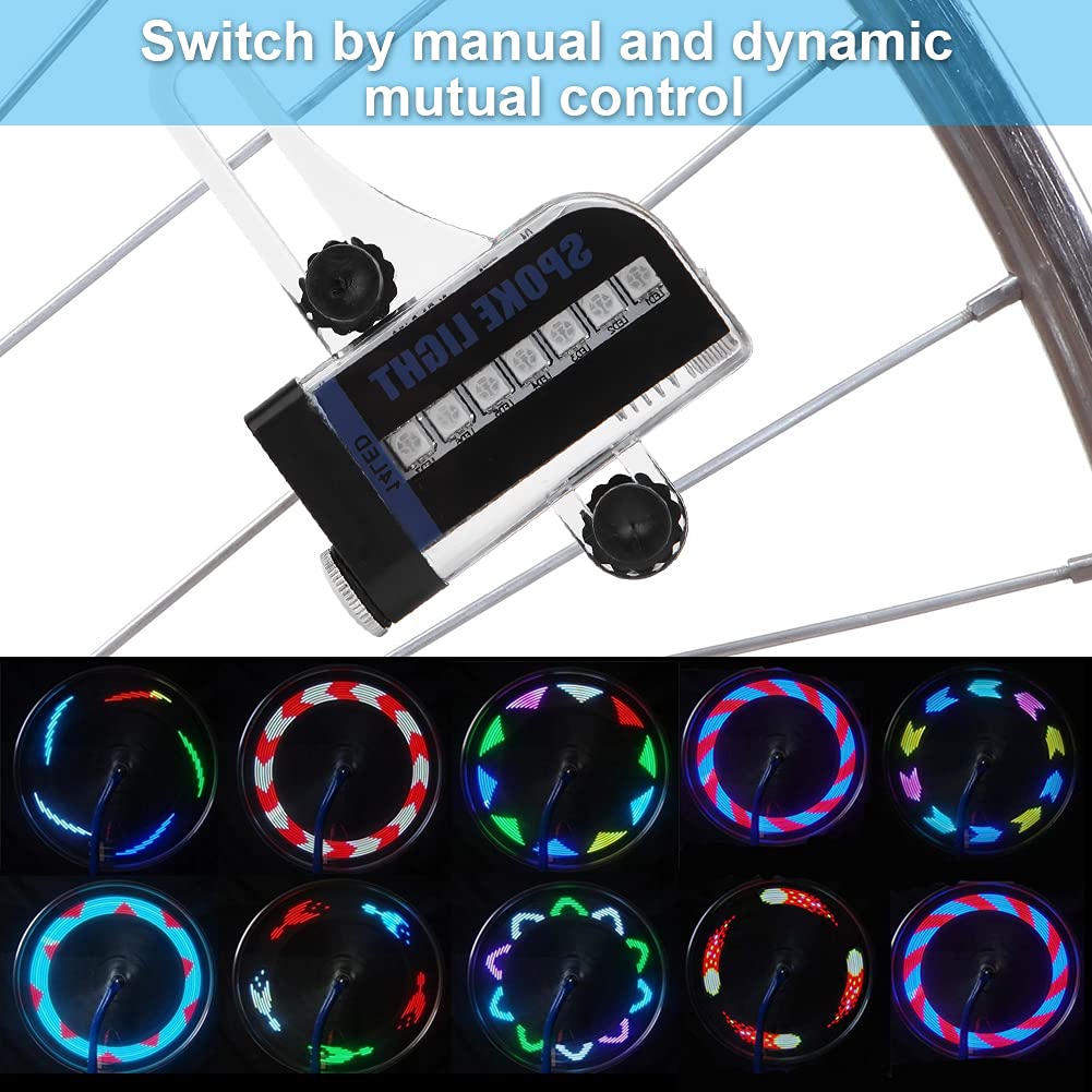 Keenso Mountain Spoke Lights - 14LED RGB Rechargeable Bicycle Wheel Lights, Dual Side Waterproof Cycling Accessories for Night Riding, Commuting & Outdoor Adventures