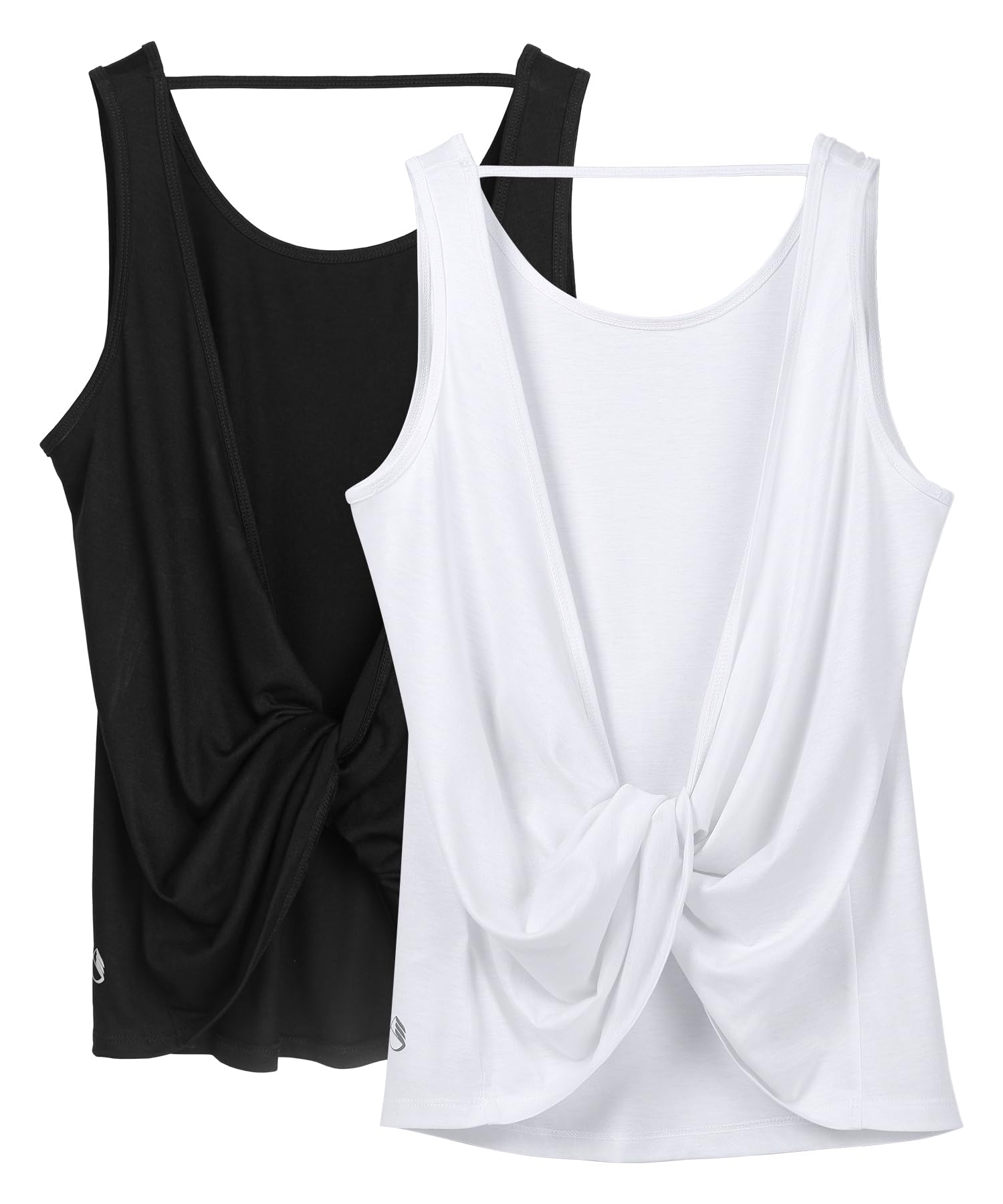 Icyzone Women's Open Back High Neck Workout Tank Top - Breathable Athletic Gym Shirt for Yoga, Running & Fitness Training