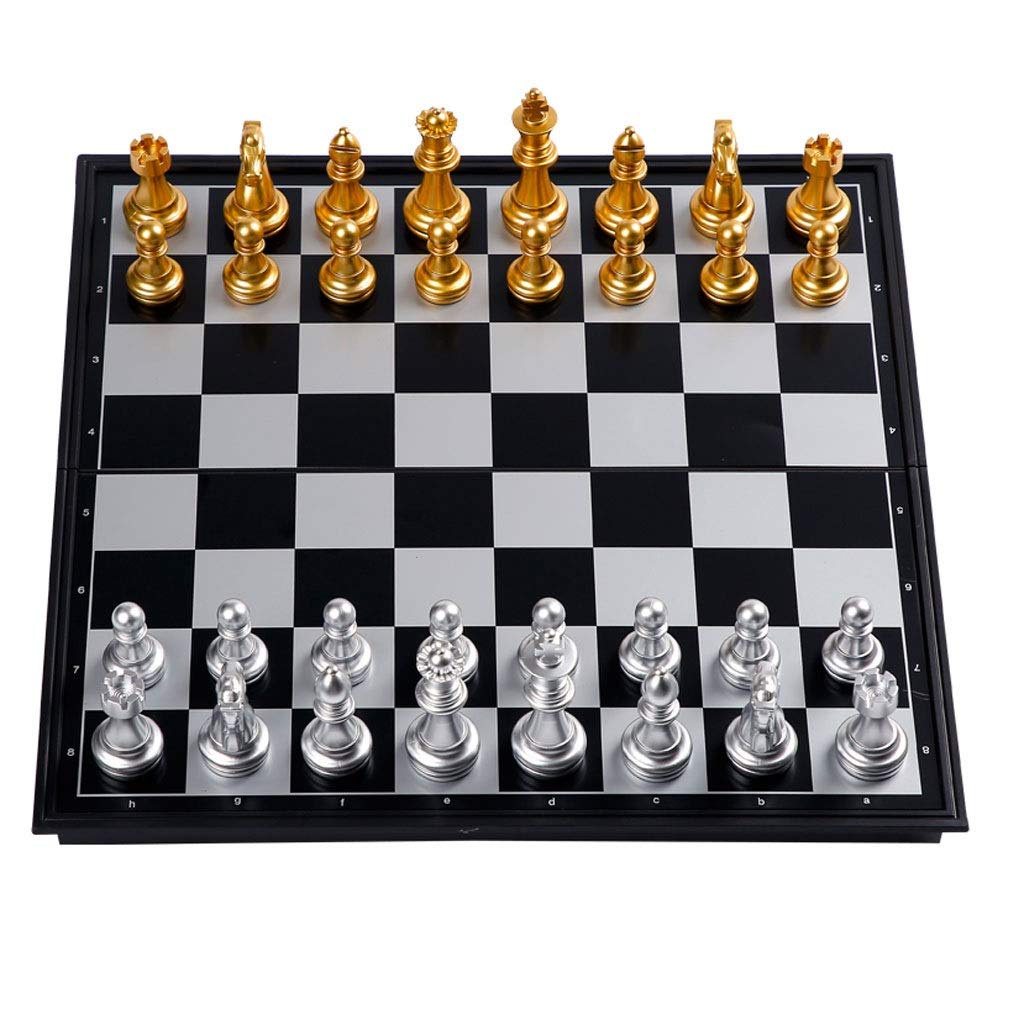 Magnetic Travel Chess Set with Folding Board & Storage Compartment - Portable Plastic Chess Game for Adults & Kids (32cm) - Perfect for Camping, Road Trips & Indoor Family Game Nights