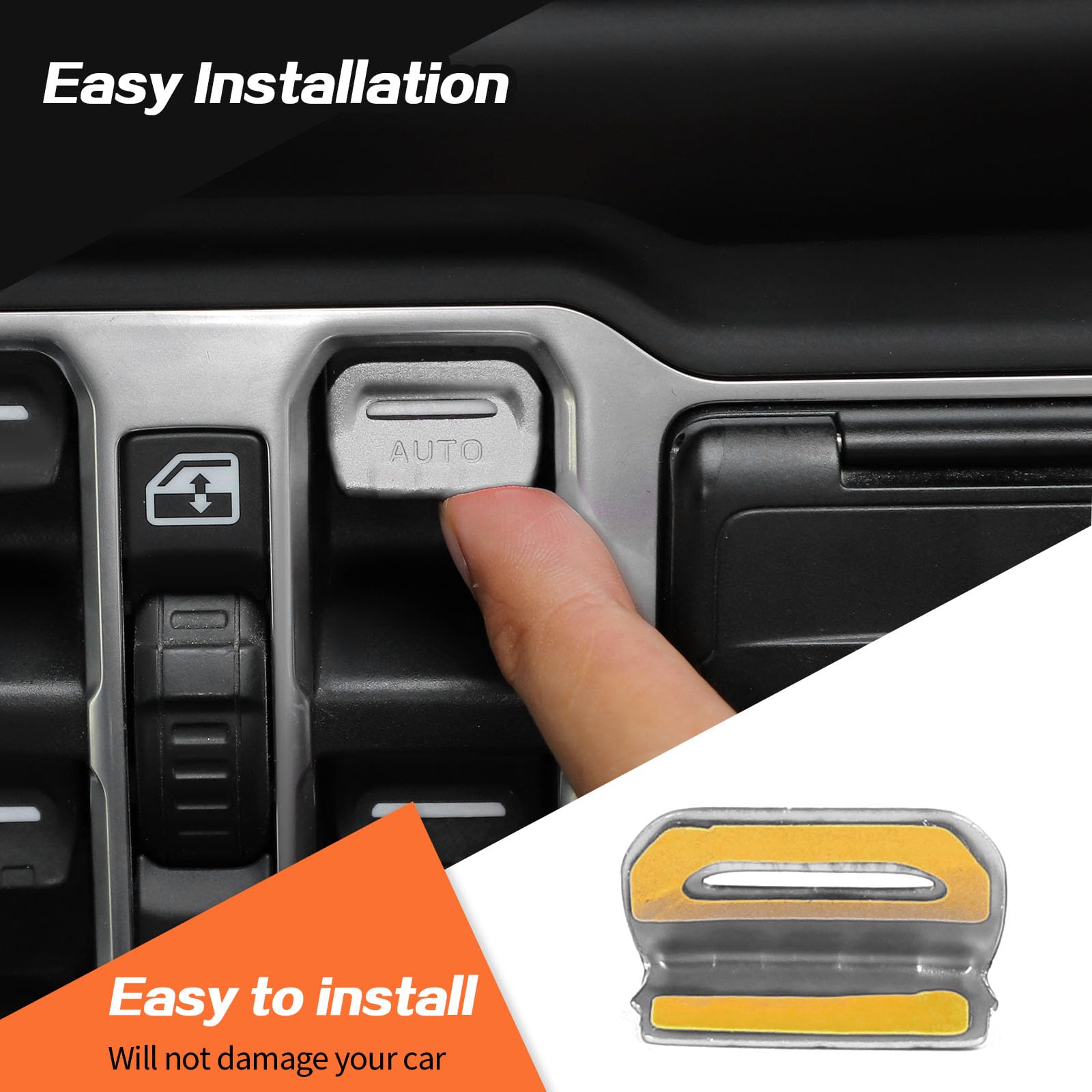 JeCar Silver Aluminum Alloy Window Switch Button Cover Trim for Jeep Wrangler JL JLU & Gladiator JT (2018-2024) - Interior Accessories Upgrade for Enhanced Style & Protection | Perfect for Off-Roading, Daily Driving & Car Customization