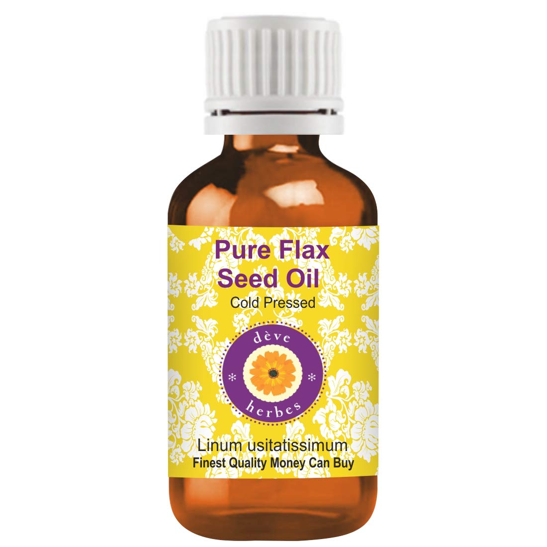 Organic Cold-Pressed Flax Seed Oil (Linum usitatissimum) - 100% Pure, Natural & Therapeutic Grade - 100ml Bottle for Cooking, Salad Dressing & Skin Care