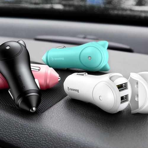 Baseus 3A Fast Dual USB Car Charger for iPhone X 8 Plus OnePlus 5T Xiaomi 6 Mi A1 Samsung S8 Huawei P10 - Quick Charge in Your Car for Phones & Tablets