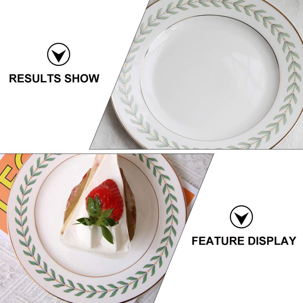 Hemoton 2pcs Leaf Ceramic Plates - Vintage Salad & Dessert Plates for Party Serving