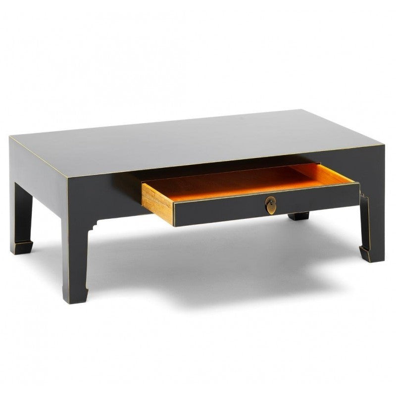 Golden Dragon Oriental Painted Solid Wood Coffee Table - 43.3