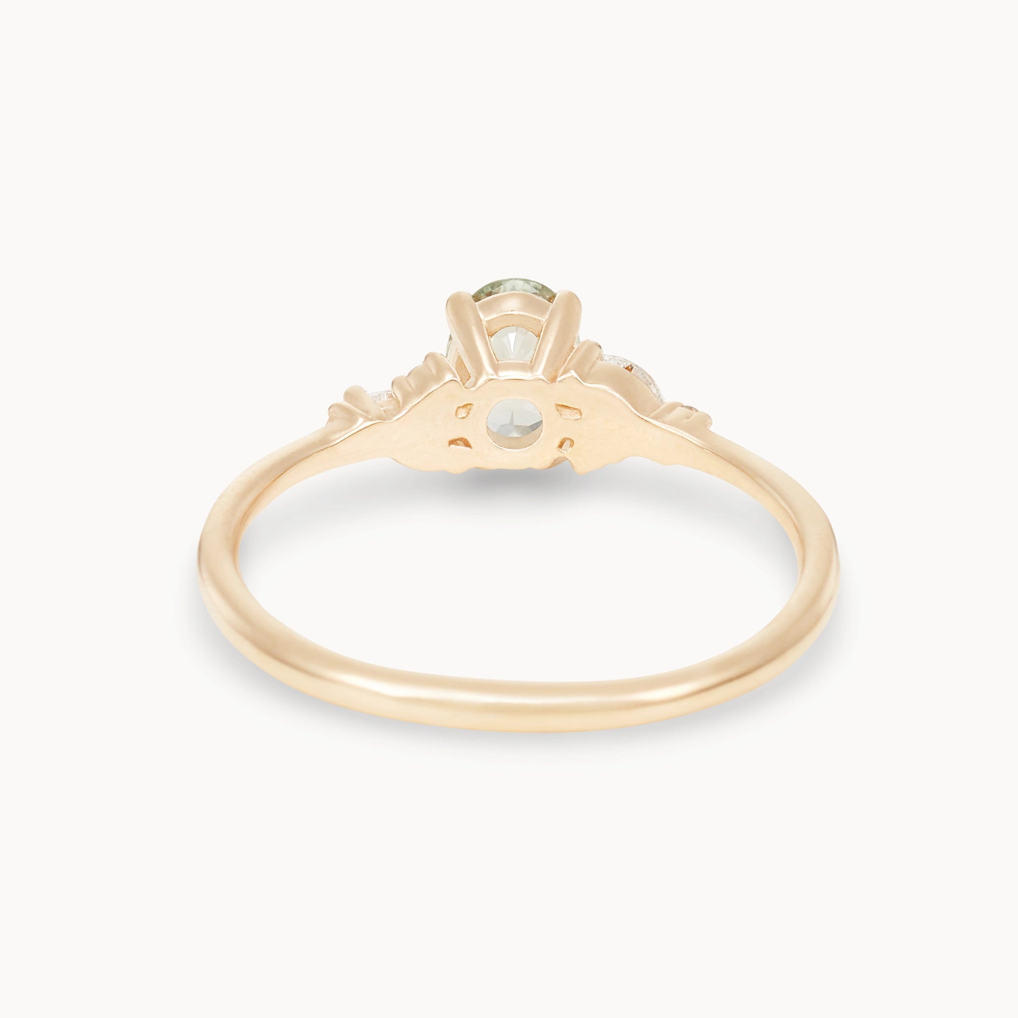 Love's Reverie Unique 14K Yellow Gold Ring with Celadon Oval Cut Sapphire – Perfect for Engagement, Anniversary & Special Occasions