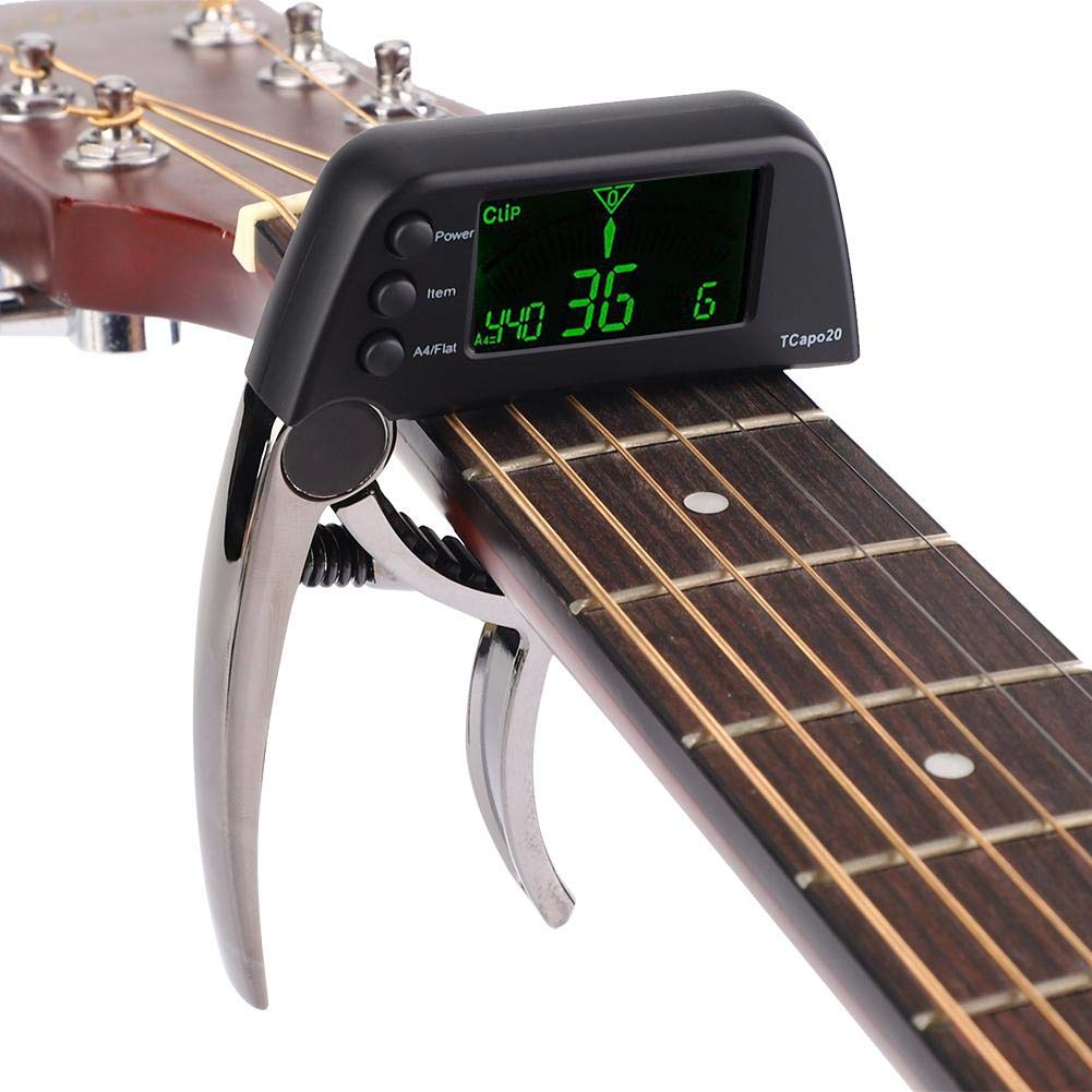 Premium Guitar Capo Tuner - Clip-On Digital Electronic Tuner for Acoustic & Bass Guitars | Perfect for Live Performances, Studio Recording & Practice Sessions