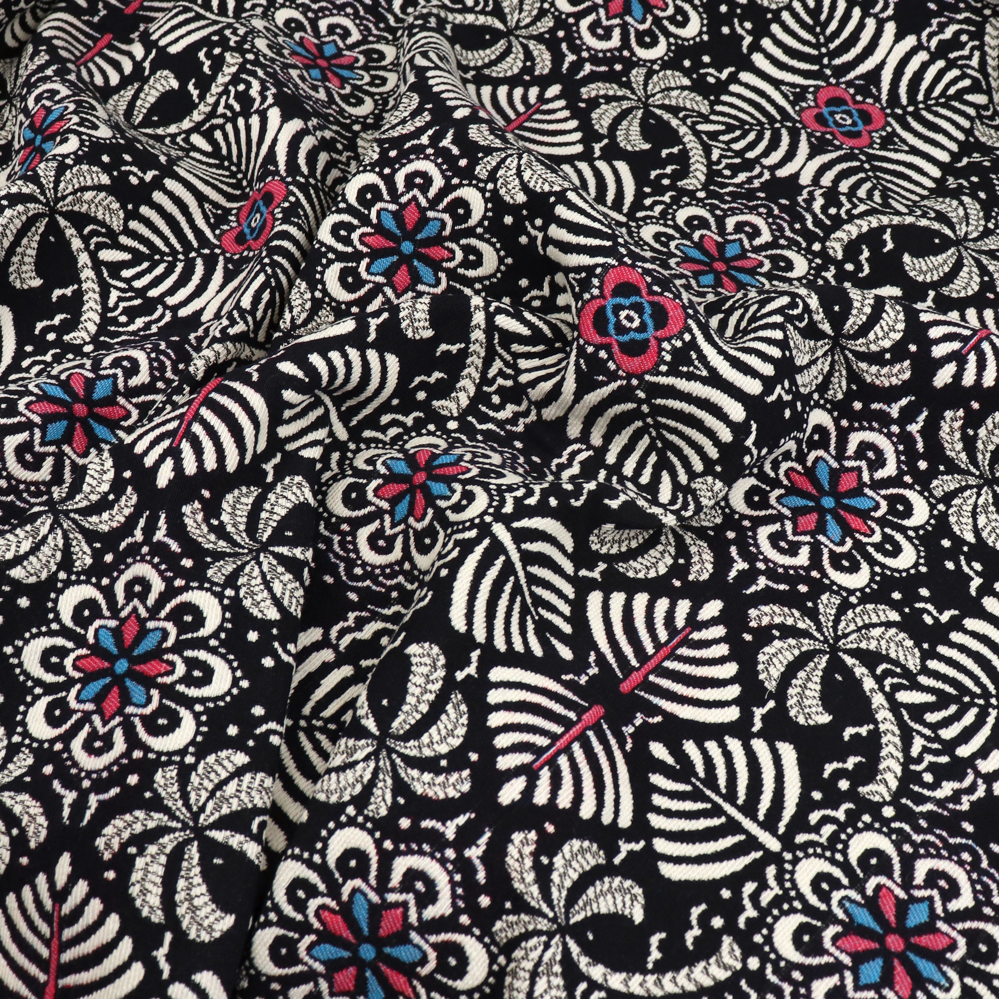 Eco-Friendly Jacquard Fabric with Recycled Fibers - Tropical Twilight Design | Sew Me Sunshine Exclusive | Perfect for Upholstery, Curtains & DIY Fashion Projects