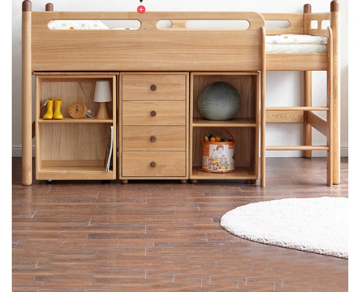Oak Solid Wood Kids Dresser with 3 Drawers - Natural Wood Chest of Drawers for Nursery & Bedroom - Sturdy Storage Cabinet for Clothes, Toys & Baby Essentials