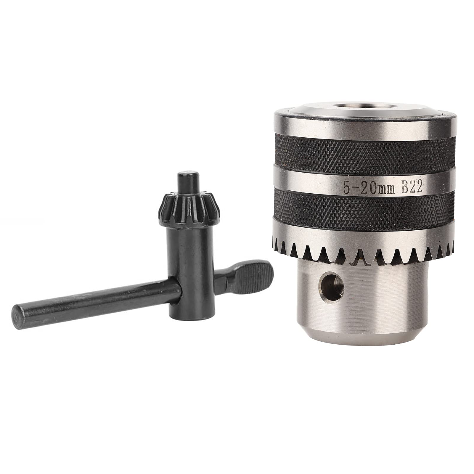 Heavy Duty Drill Chuck with Chuck Key, 5-20mm (B22) Key Type Lathe Drill Chuck for Metalwork, CNC Lathe & Bench Drill | Perfect for Metal Fabrication, Woodworking & DIY Projects