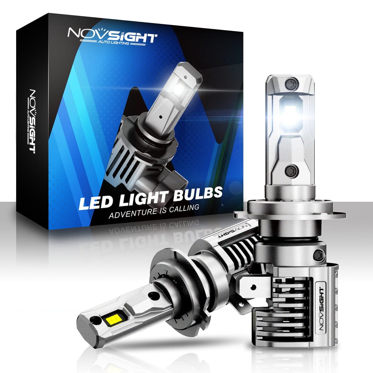 N66 Pro Series Wireless H7 LED Bulbs - 80W 18000LM 6500K Cool White Light - Pack of 2 - Perfect for Car Headlights, Motorcycles, Off-Road Vehicles & Home Lighting Projects