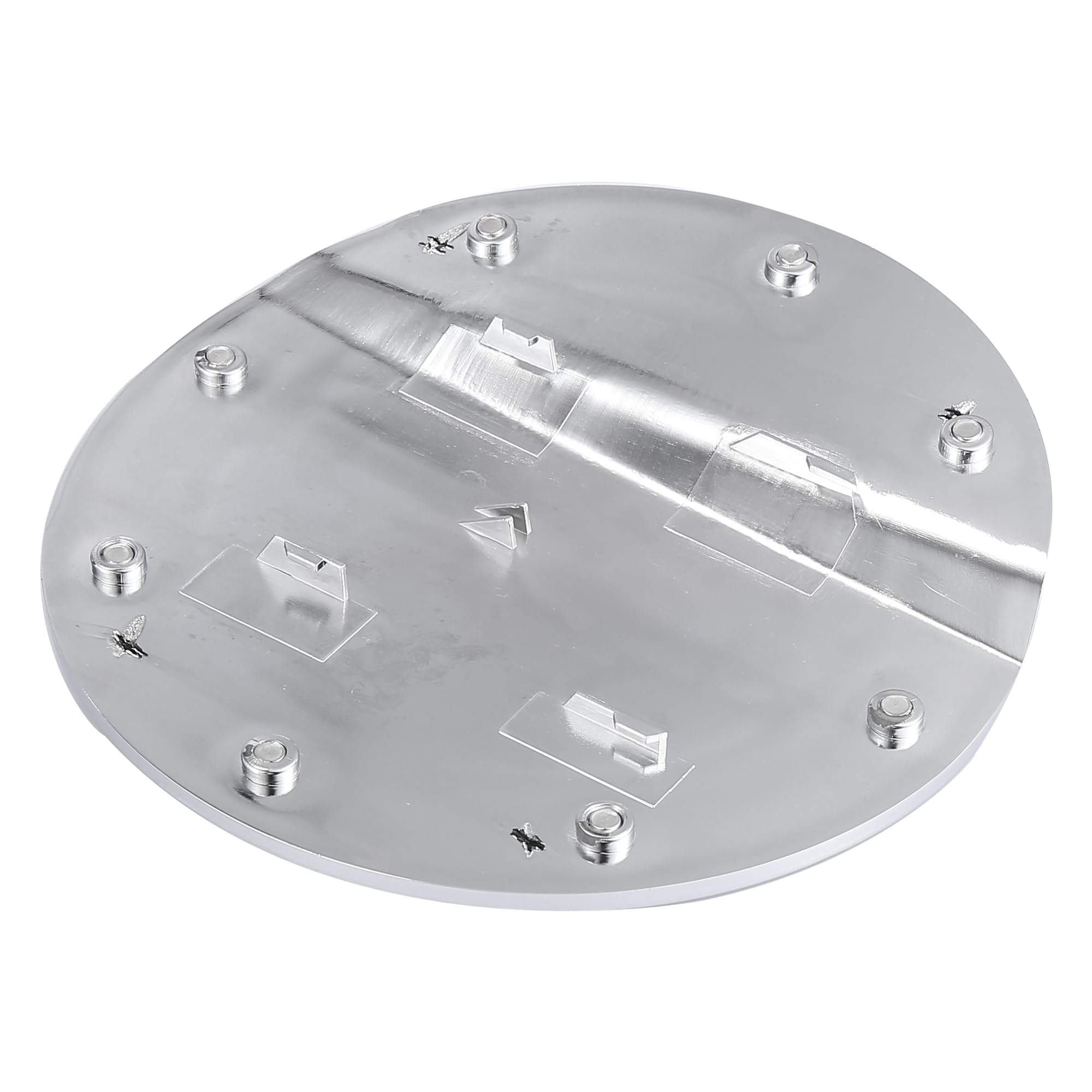 X AUTOHAUX Silver Tone Gas Cap Cover - Compatible with Ford Mustang 2015-2020 Models - Durable Fuel Filler Door Replacement - Perfect for Car Shows, Daily Driving & Vehicle Protection