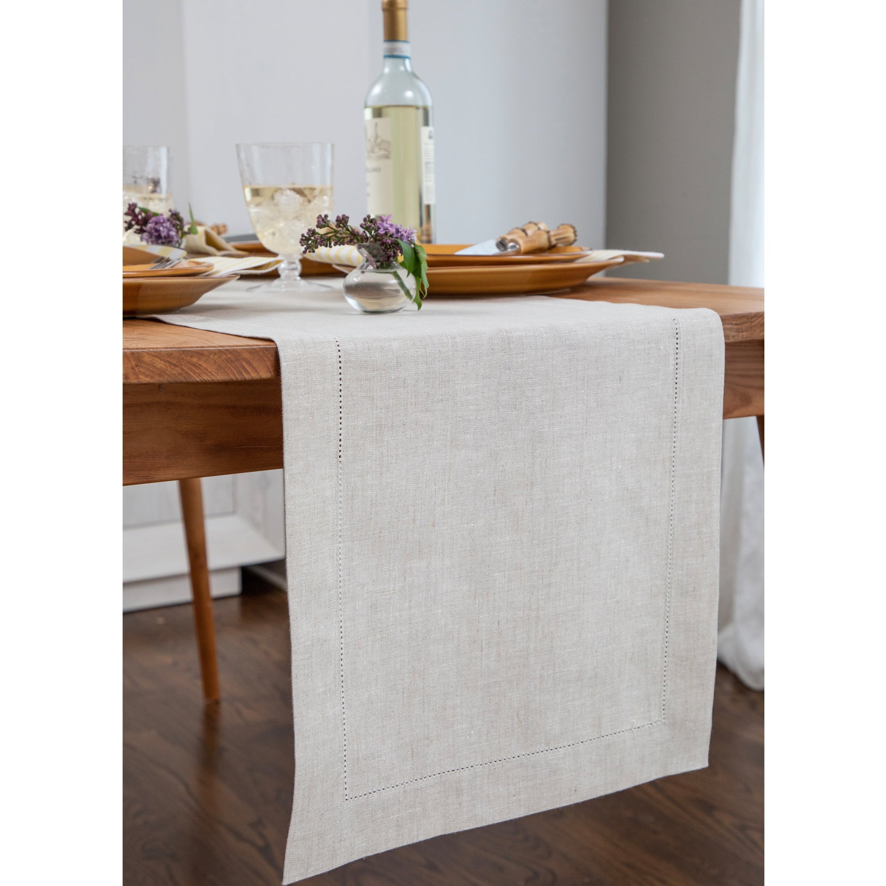 Elegant Medium Weight Hemstitch Table Runner - Perfect for Dining Tables, Weddings, and Holiday Decorations