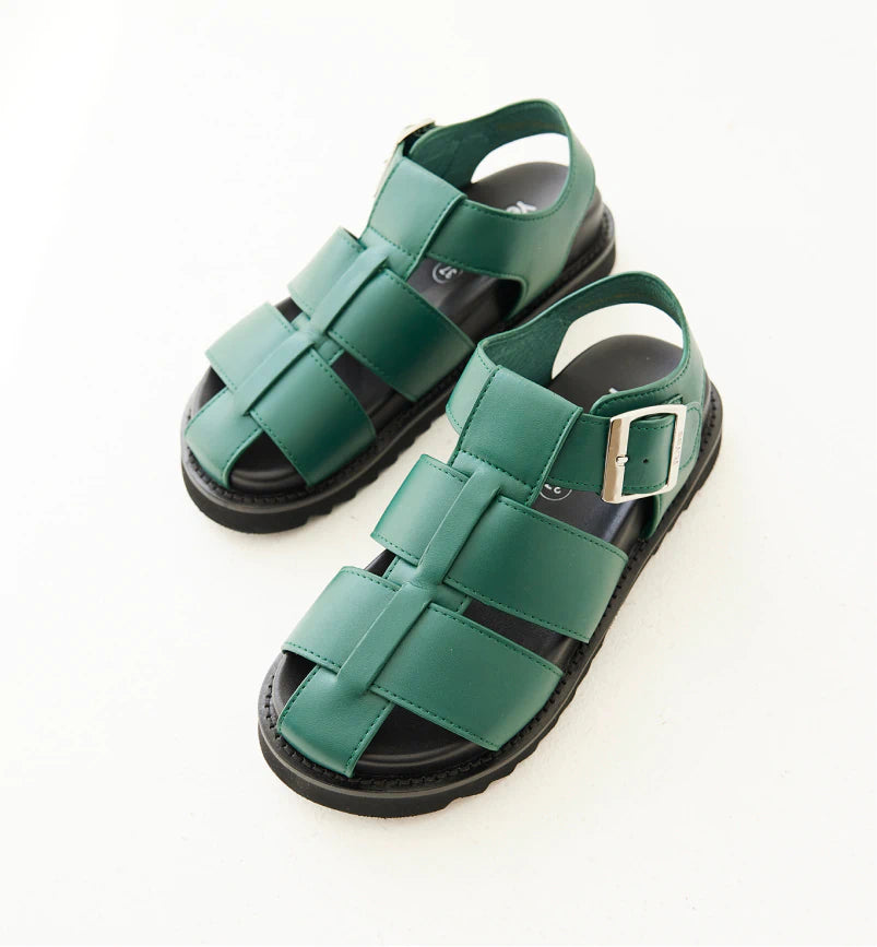 Arkestra 2.0 Fisherman Leather Sandals for Women - Comfortable Handmade Jade Green Summer Sandals | Beach Walking, Vacation, Casual Outfits