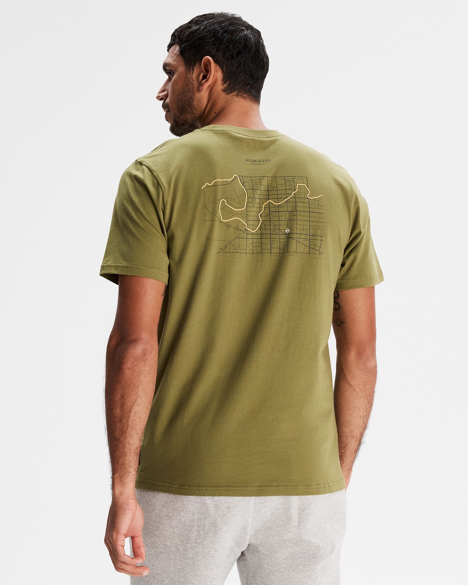 Men's Ride the River Organic Cotton T-Shirt - Dark Fern Green | Eco-Friendly Casual Tee for Outdoor Adventures & Everyday Wear