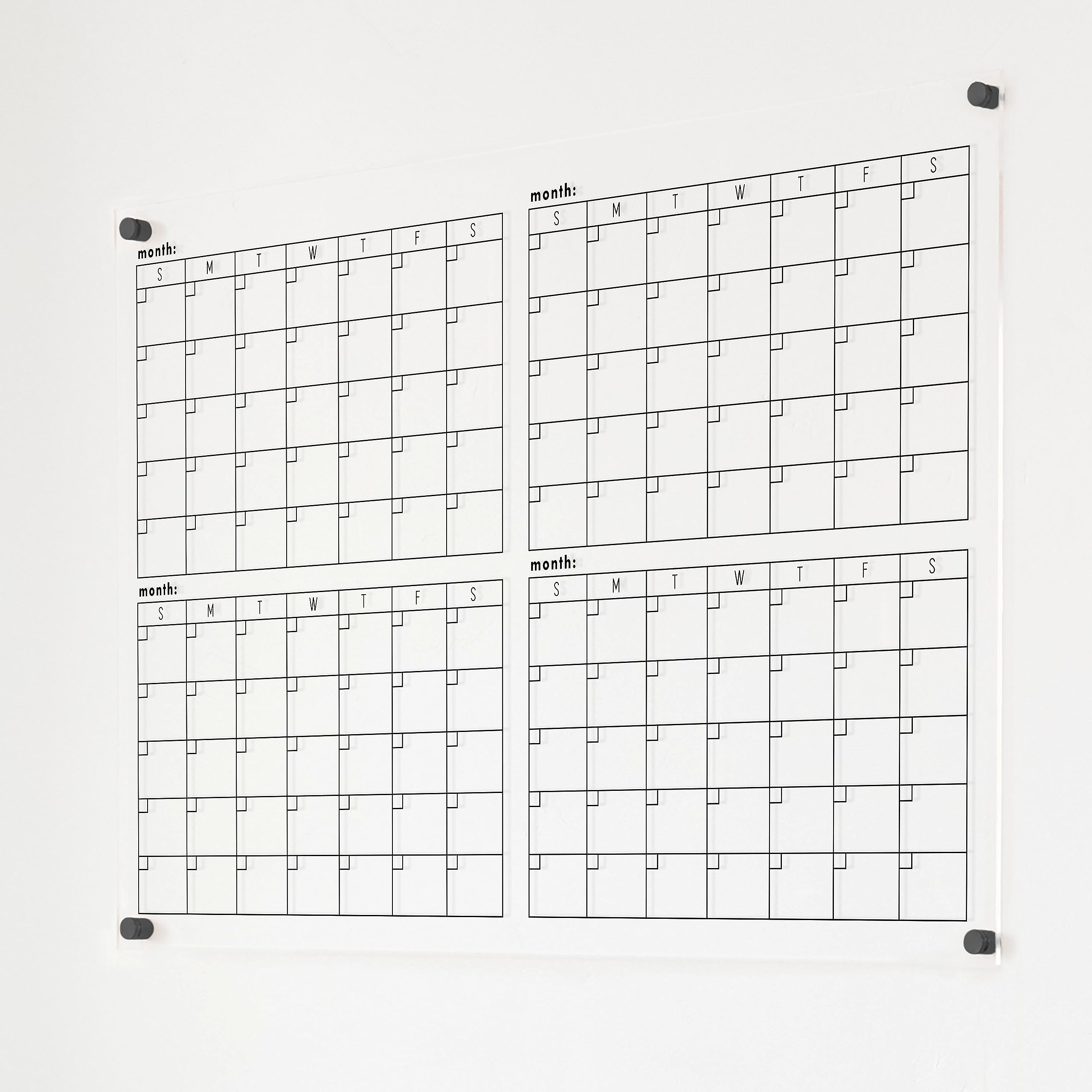 2024 Quarterly Calendar - 26x38 Large Acrylic Wall Calendar for 4 Months | Perfect for Office, Classroom & Home Organization | Dry Erase Surface for Easy Planning