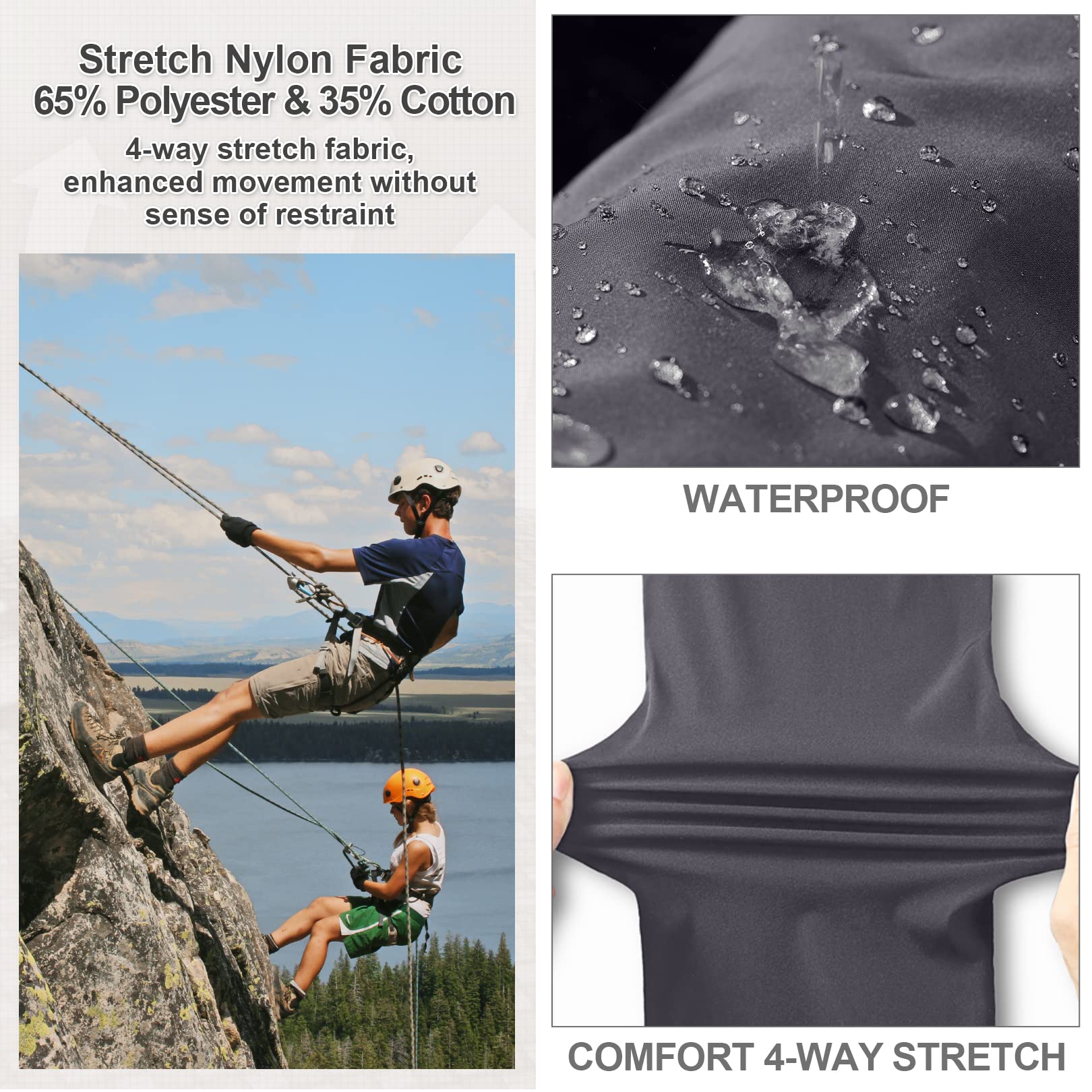 **Men's Quick Dry Lightweight Hiking Shorts with Stretch Waist - Cargo Casual Outdoor Shorts for Fishing, Travel & Adventure**