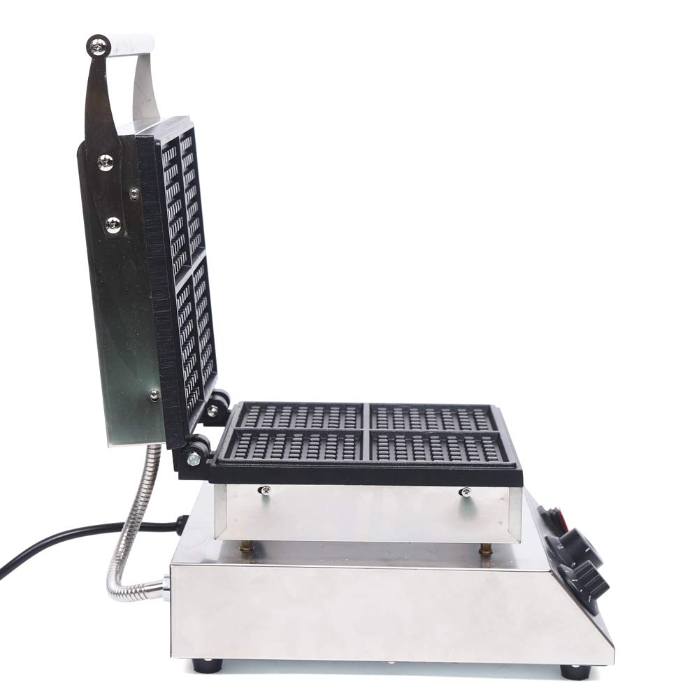 Commercial Waffle Maker - Non-Stick Stainless Steel Waffle Machine with Temperature & Time Control - 110V Electric Waffle Iron for Bakery, Restaurant, Home & Breakfast Buffet (4-Piece Set) - Perfect for Belgian Waffles, Pancakes & Breakfast Catering