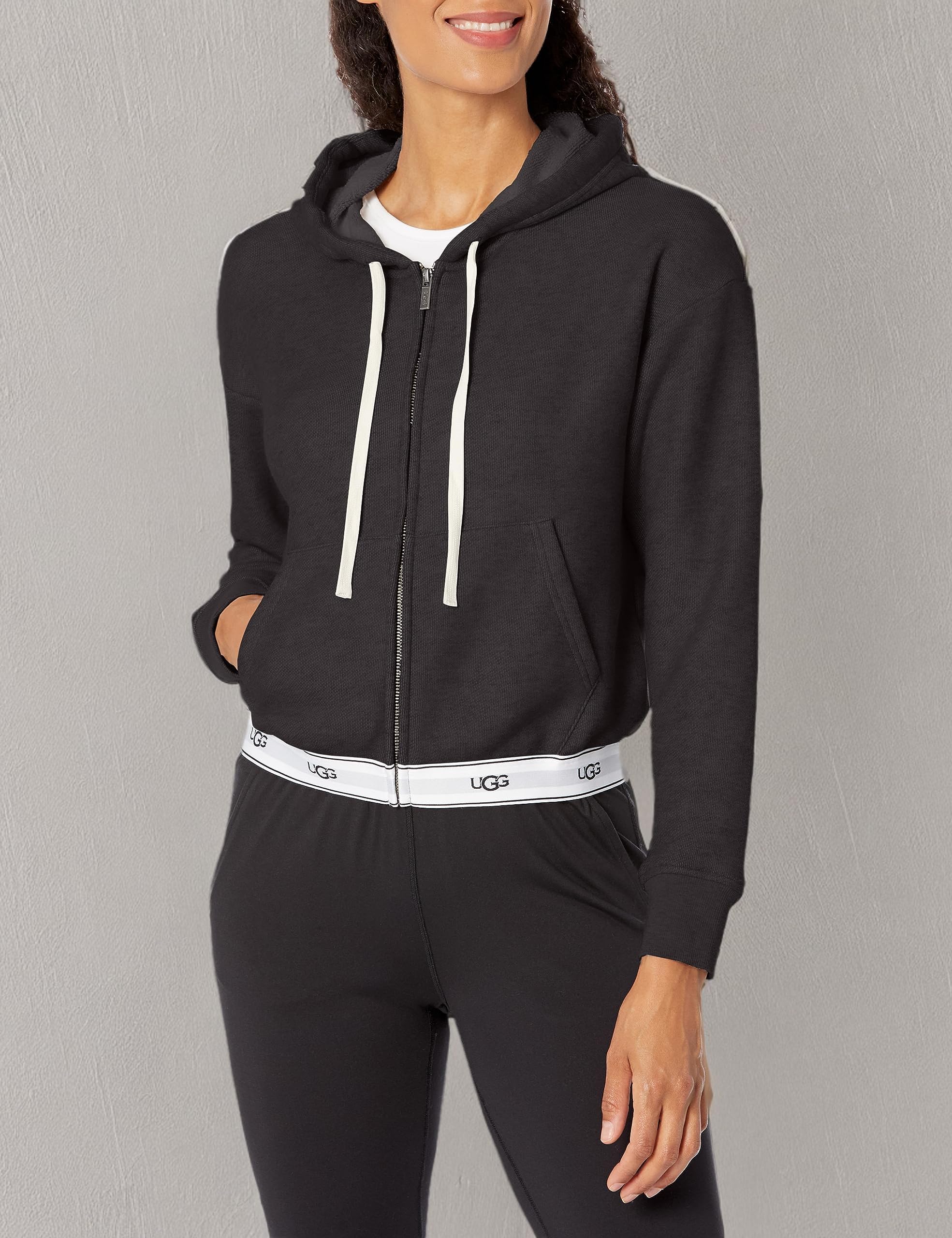 UGG Women's Kaelie Zip Hoodie Sweater - Cozy Fleece Pullover with Front Pockets | Perfect for Casual Wear, Winter Outfits & Lounge Comfort