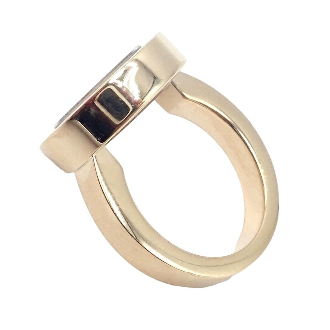 Authentic Chopard 18k Yellow Gold Diamond Double Circle Happy Spirit Ring - Luxury Jewelry for Women, Elegant Gift for Anniversary & Special Occasions
