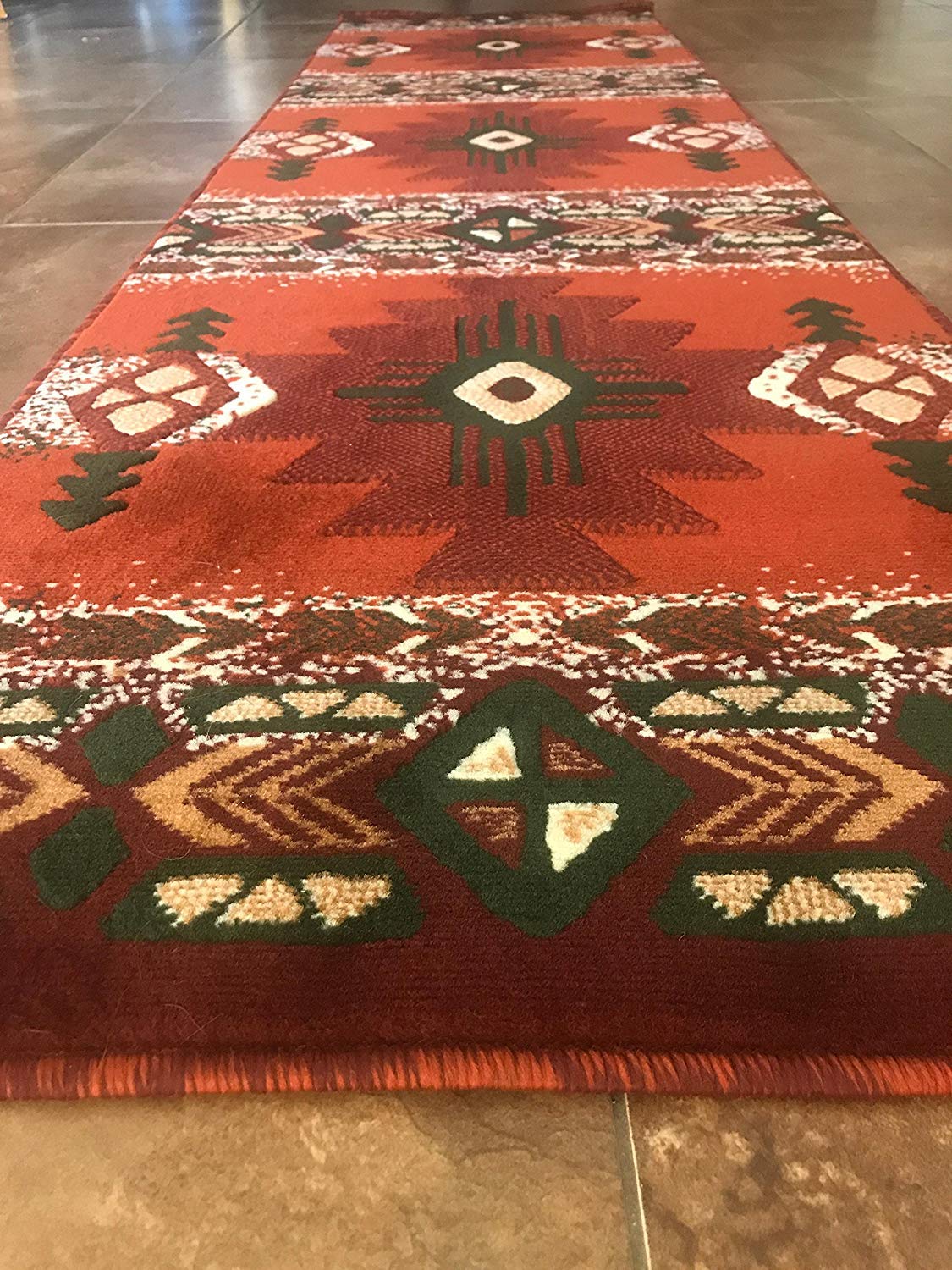 Authentic Southwestern Native American Tribal Rust Area Rug - 32