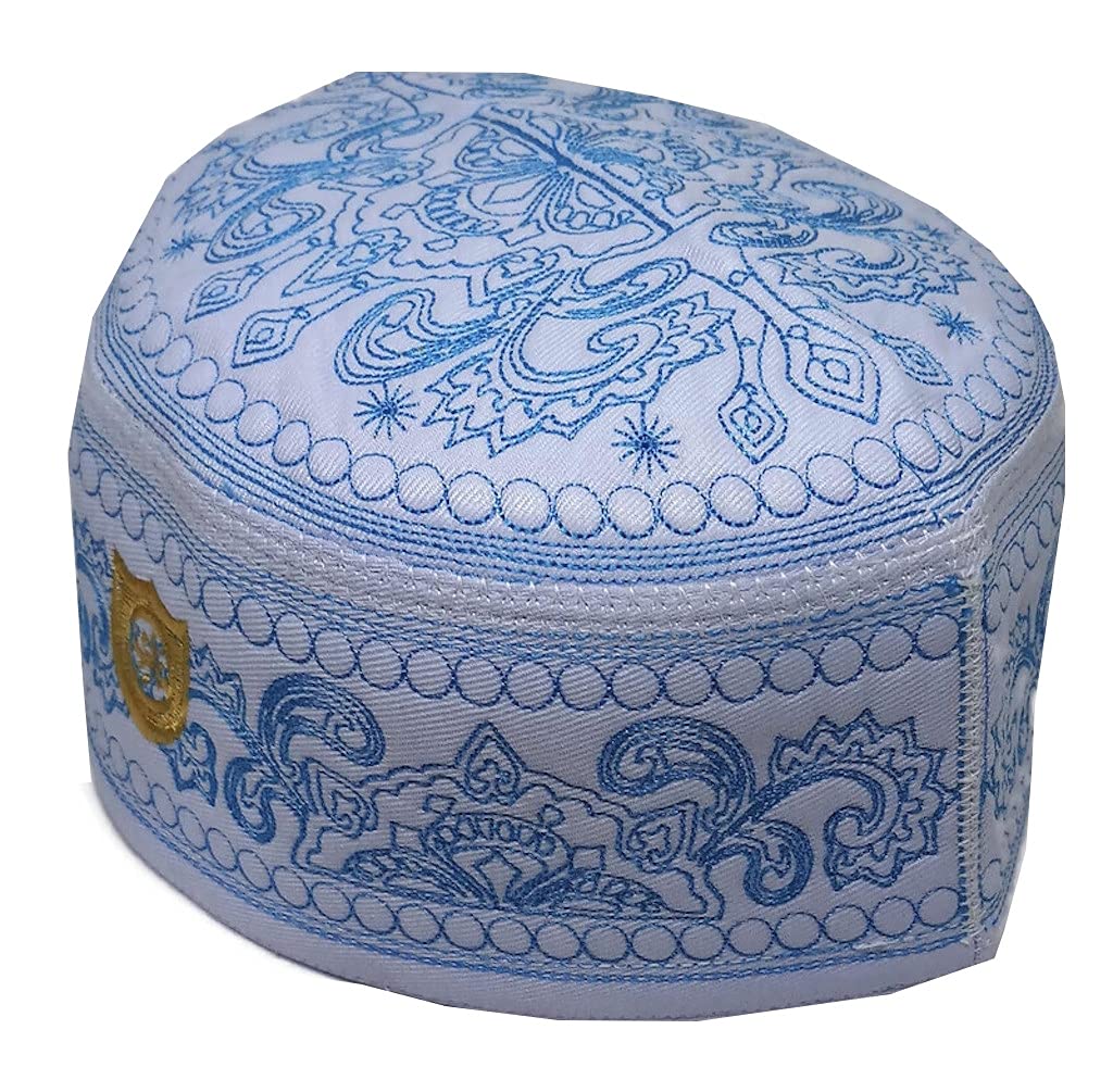 Premium Embroidered Muslim Kufi Prayer Hat for Men & Kids - Islamic Skull Cap with Unique Design - Perfect for Ramadan, Eid Prayers & Daily Worship - ALW012