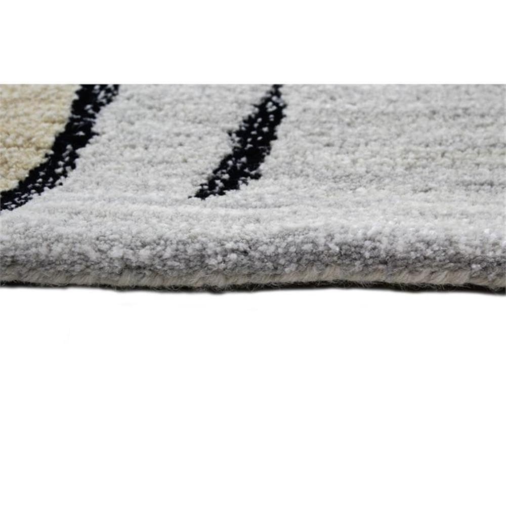 Bashian Collection Luxury Hand Tufted Wool & Viscose Area Rug - 2.6’ x 8’ Ivory/Grey - Soft Runner Rug for Entryway, Living Room, Bedroom - Perfect for Home Decor & High Traffic Areas