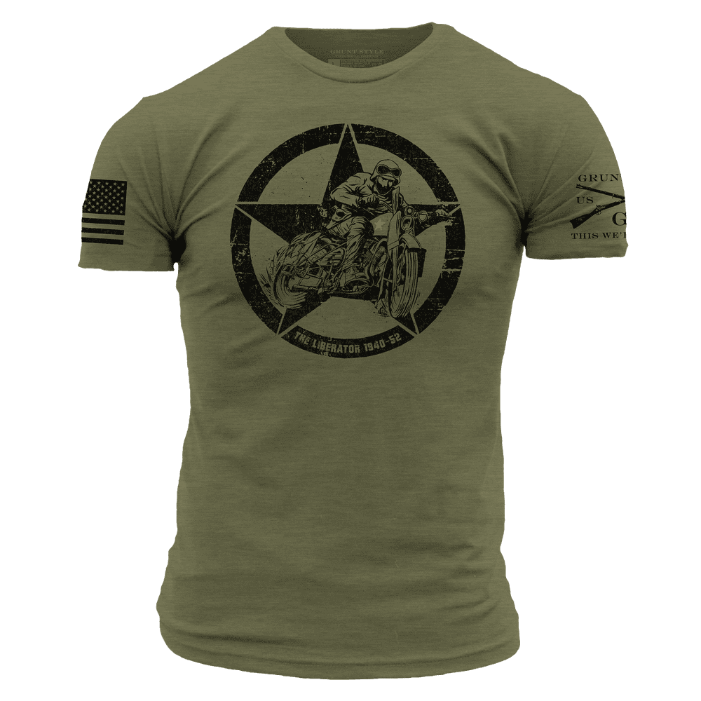 Premium Military Green T-Shirt for Men & Women | Comfortable Cotton Tee | The Liberator Brand | Perfect for Casual Wear, Outdoor Activities & Military Enthusiasts