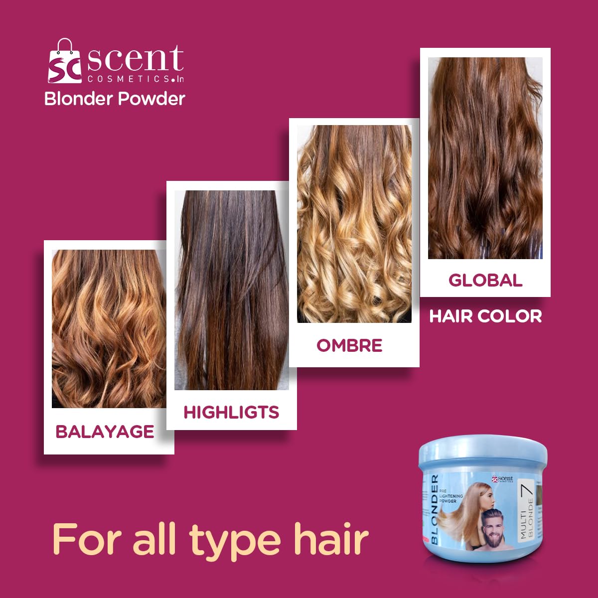 Tavcha Blonder Hair Lightening Powder - Dust Free Lightener for Up to 9 Levels Lift, Golden Blonde Hair Bleach | Salon Quality at Home, Perfect for Highlights & Balayage