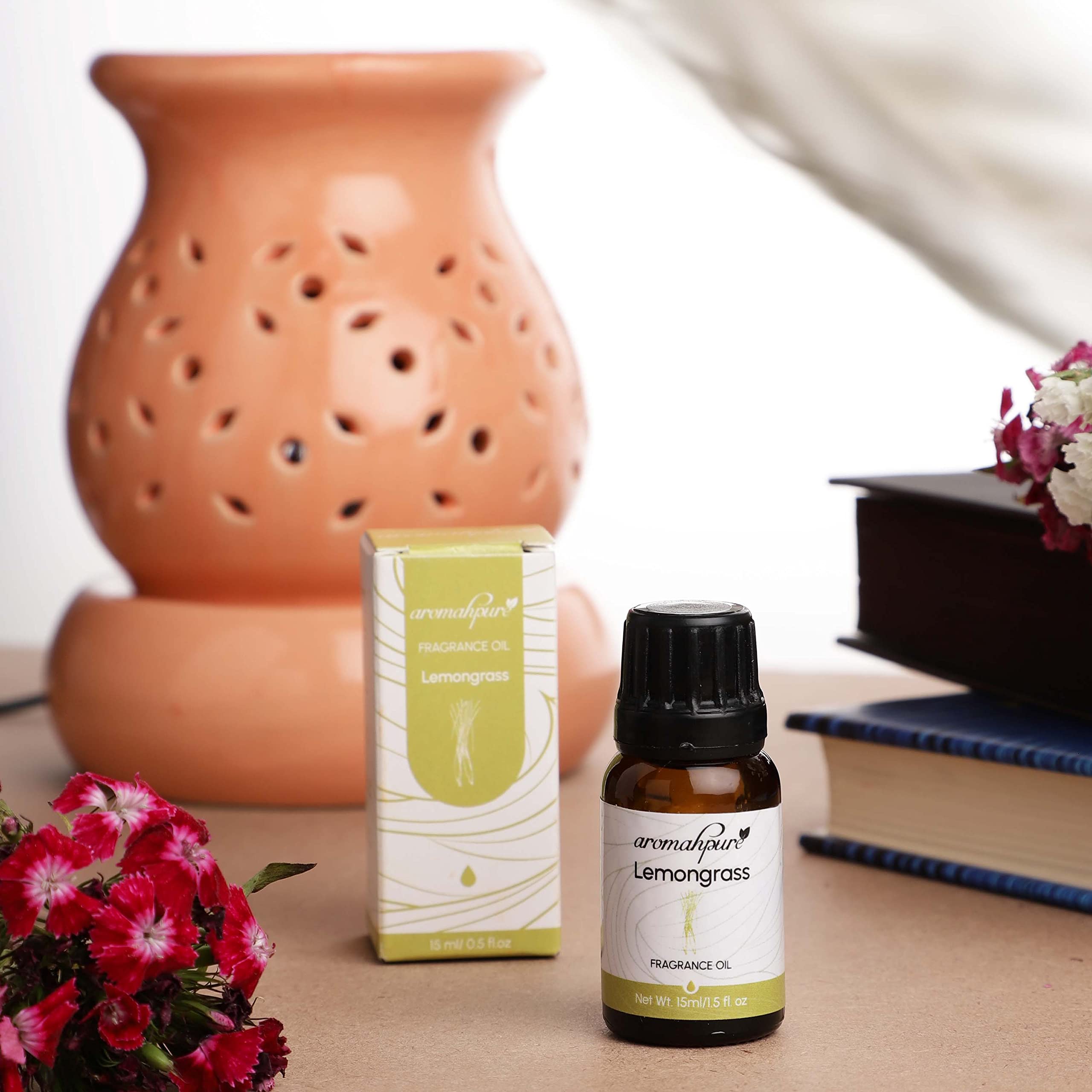 Aromahpure Lemongrass Essential Oil - 15ml | 100% Pure Aromatherapy Oil for Diffusers, Candles & Soap Making | IFRA Certified | Stress Relief & Meditation Aid | Perfect for Home Spa, Yoga & Relaxation