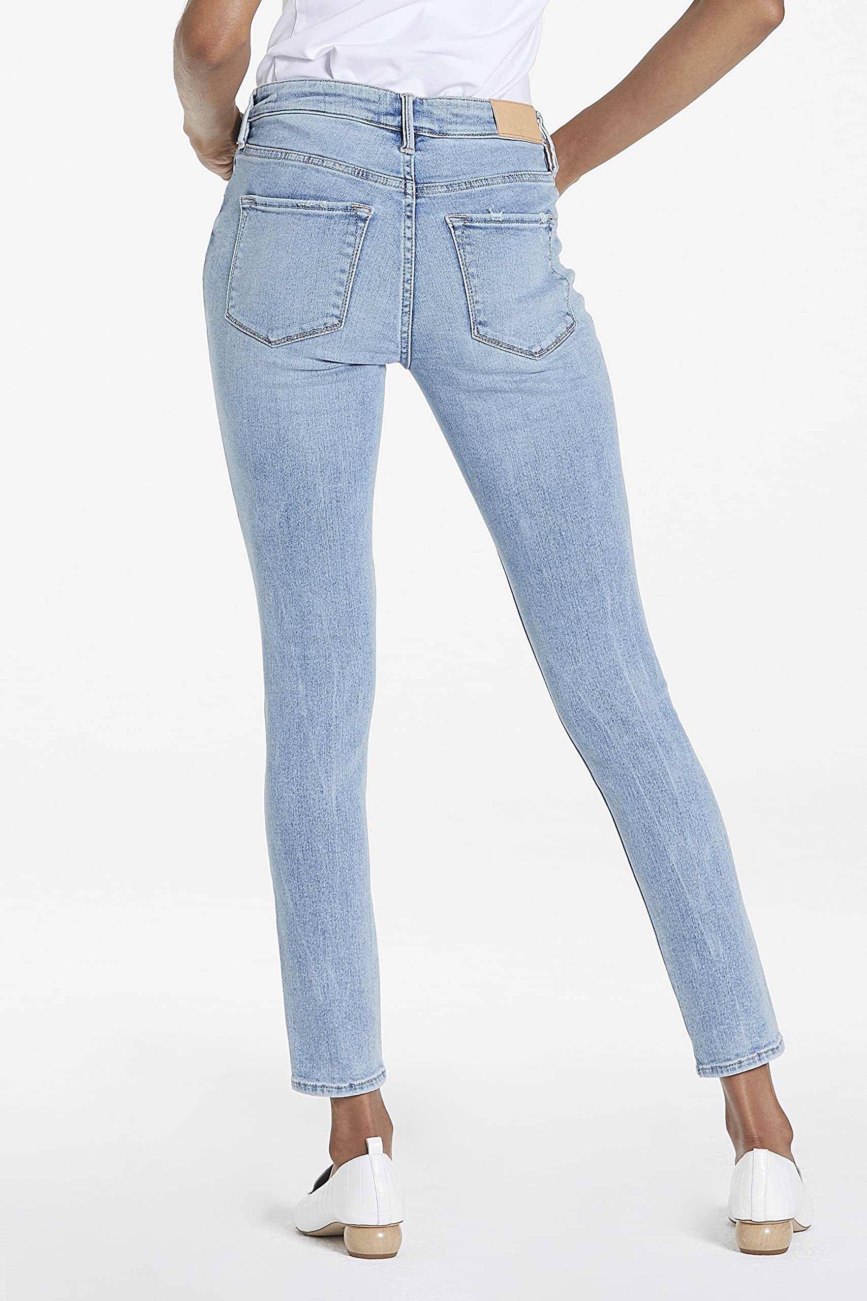 DEAR JOHN Gisele Women's Skinny Leg Jeans - Mid Rise Stretch Denim Pants for Casual Wear & Everyday Outfits