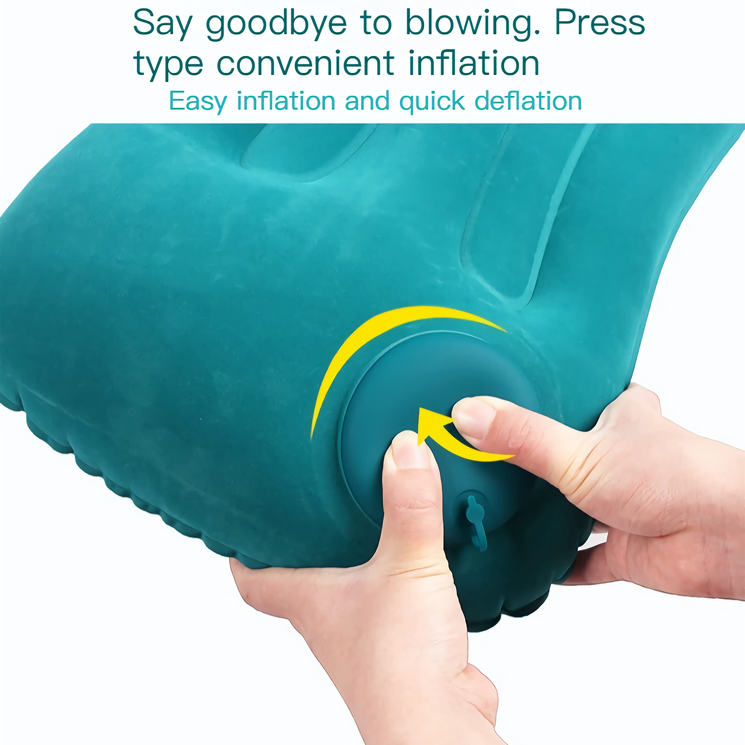 Ultra Comfortable Inflatable Camping Pillow for Backpacking, Hiking & Travel - Lightweight, Compact & Portable - Perfect for Outdoor Adventures, Airplane & Car Trips (Green)