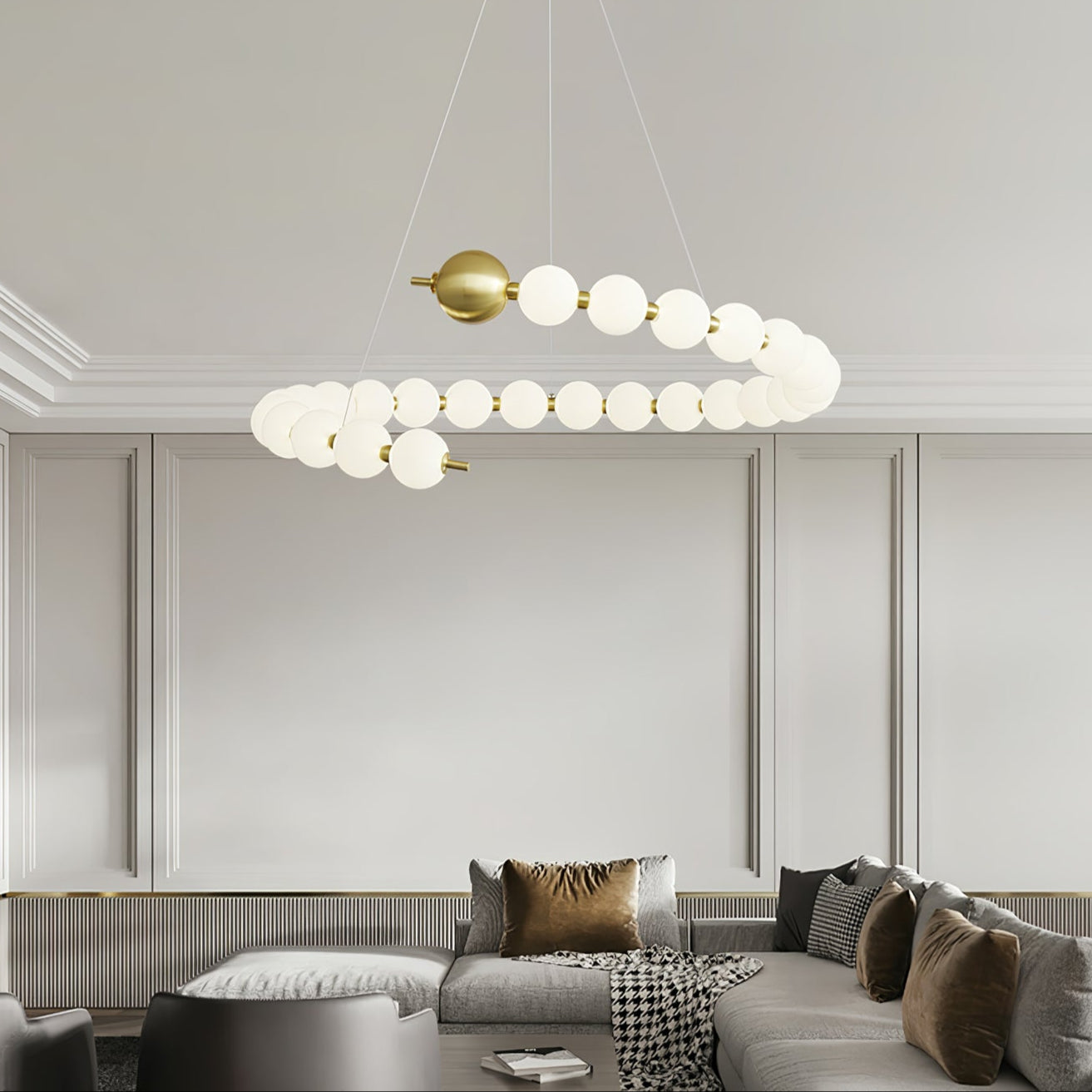 Elegant Acrylic Pearls Chandelier - Crystal-Like Ceiling Light Fixture for Dining Room, Bedroom & Living Room Decor