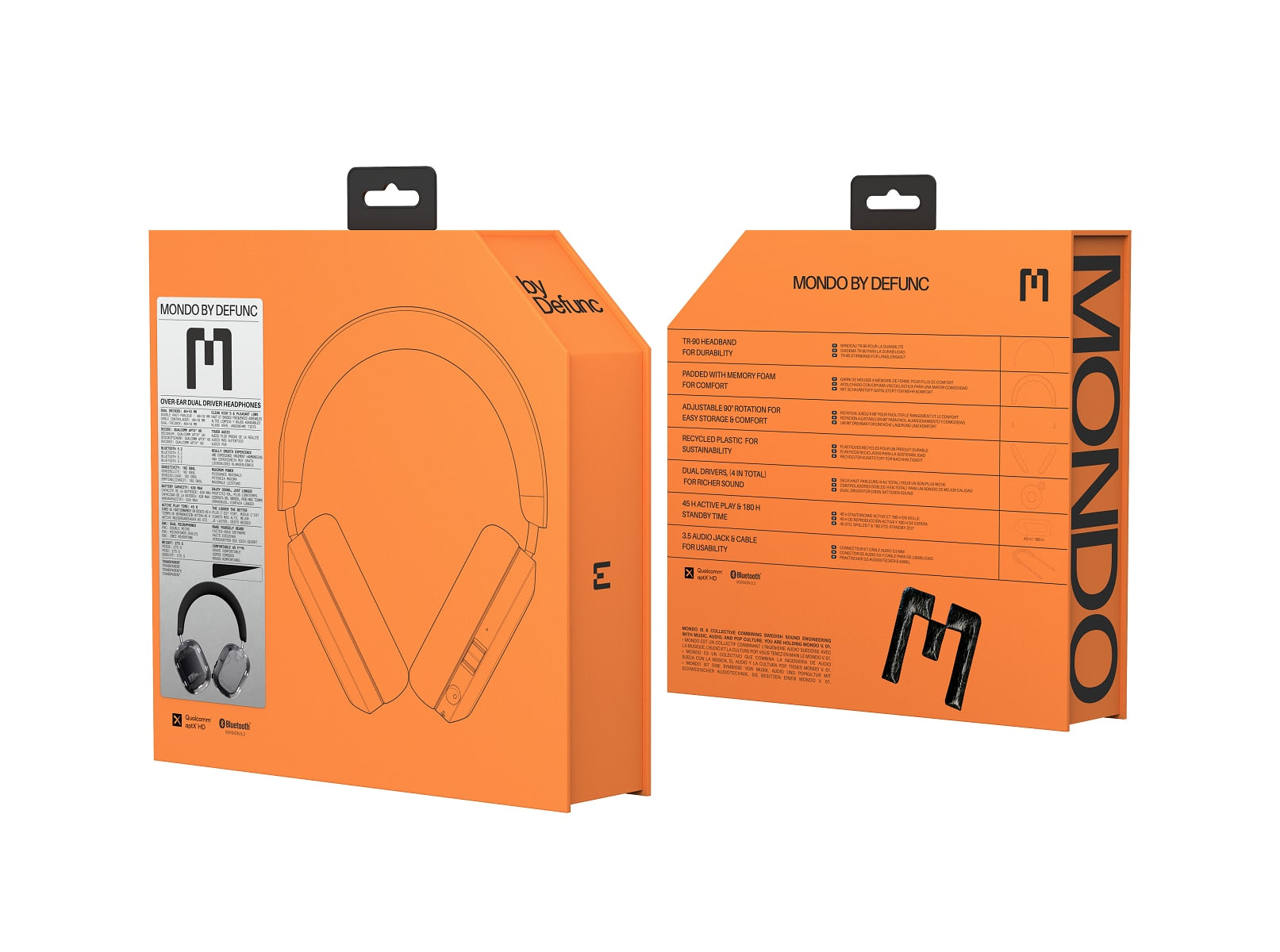 DEFUNC Mondo Over-Ear Headphones with Hi-Fi Sound, Noise Isolation & Comfortable Ear Cushions - Perfect for Music Lovers, Gamers & Travelers