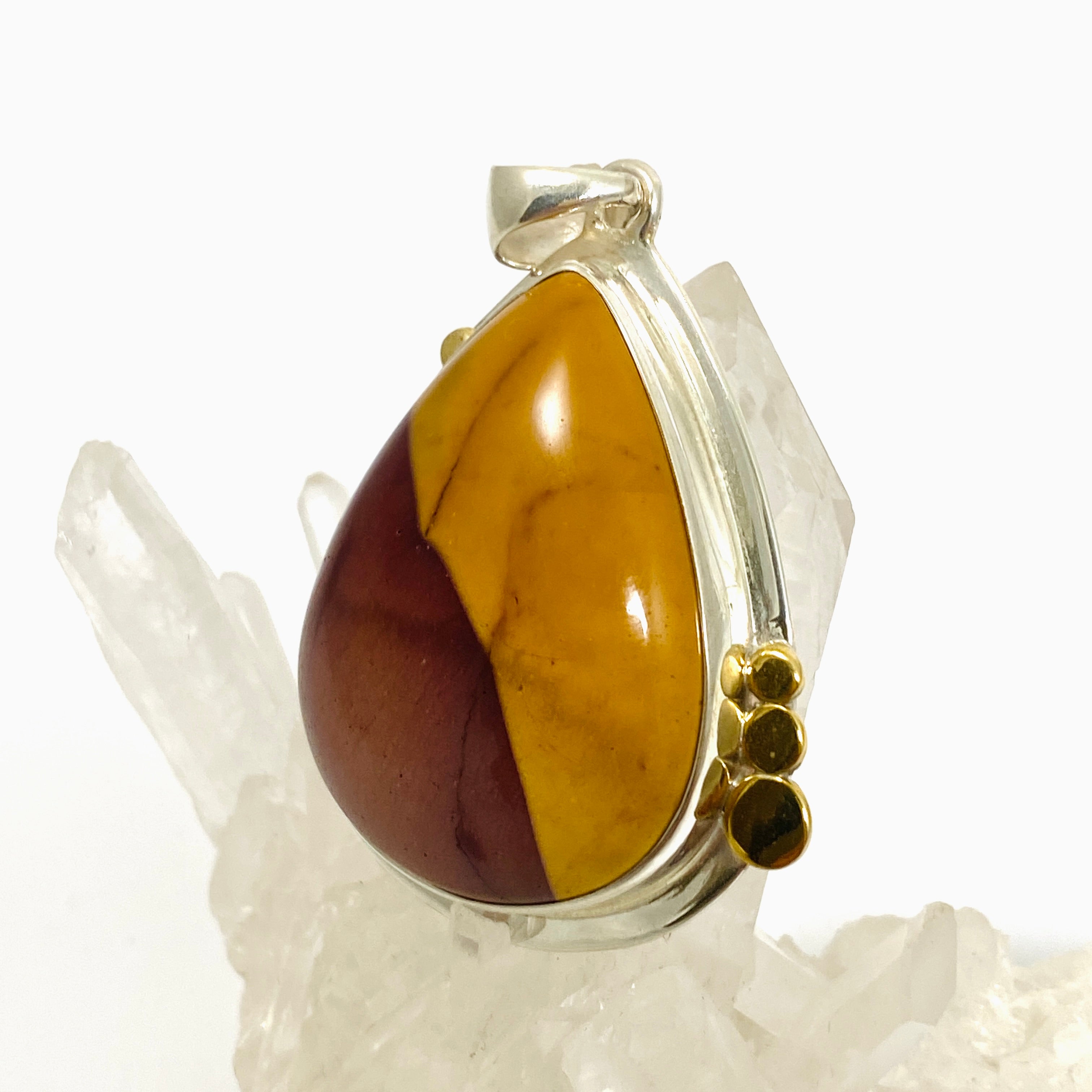 Natural Mookaite Teardrop Cabochon Pendant with Brass Accents - Unique Handmade Jewelry KPGJ4841 | Perfect for Boho Style, Gift Giving & Spiritual Healing